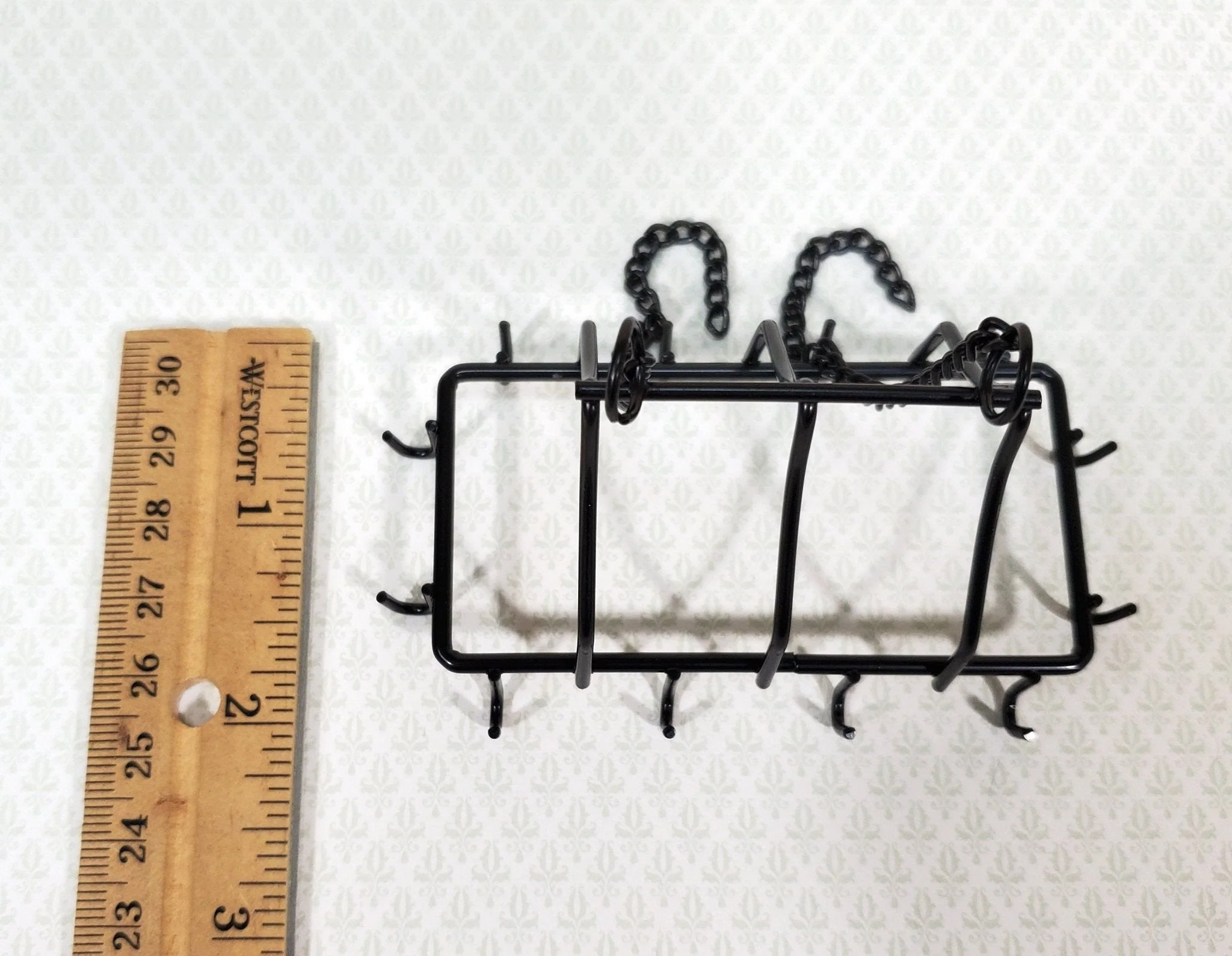 Dollhouse Pot Pan Hanger with Hooks Metal Kitchen Rack Large 1:12 or 1/6 Scale - Image 6