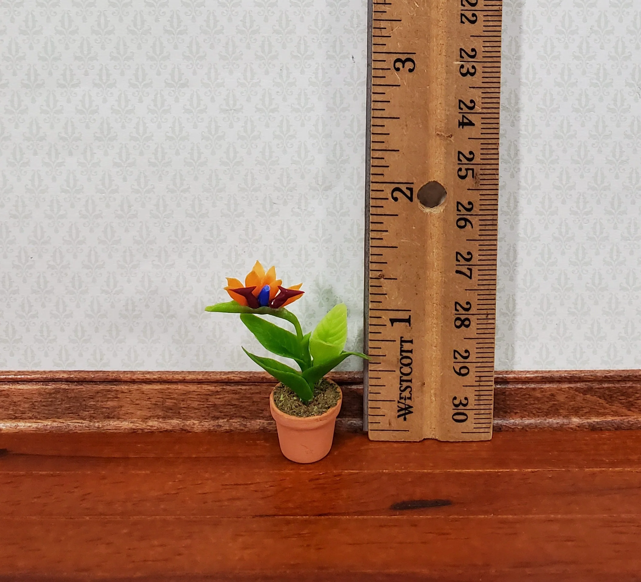 Dollhouse Potted Plant Bird of Paradise Flowers Houseplant 1:12 Scale Miniature - Image 2