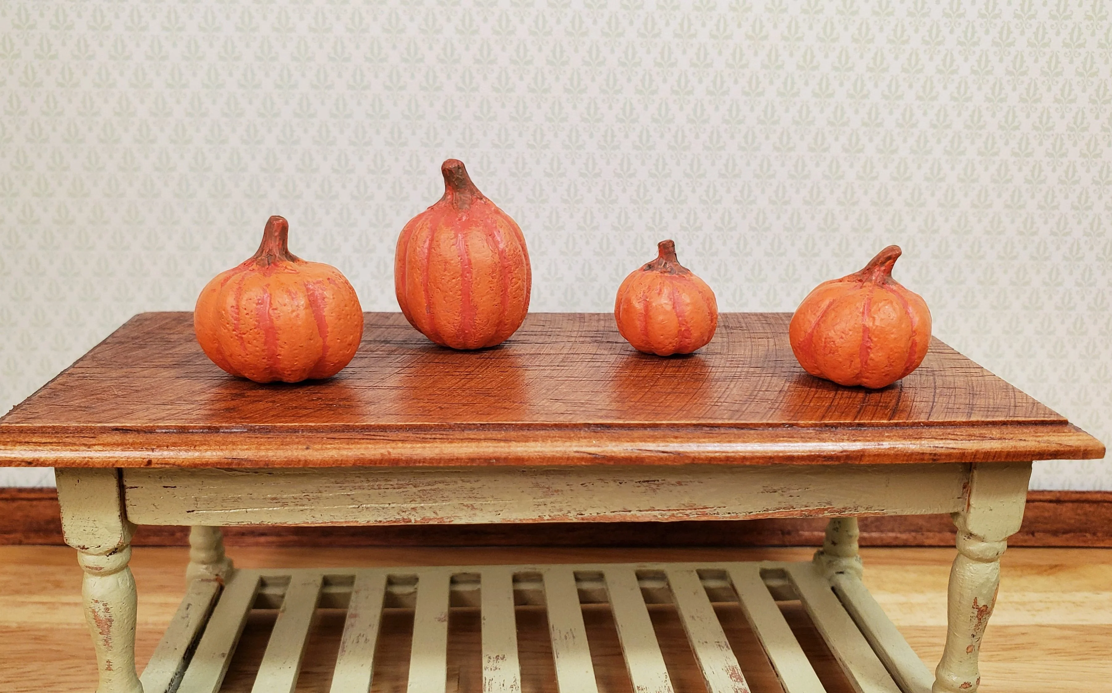 Dollhouse Pumpkins x4 Assorted 1:12 Scale Miniatures Halloween Fall Decor - Image 2