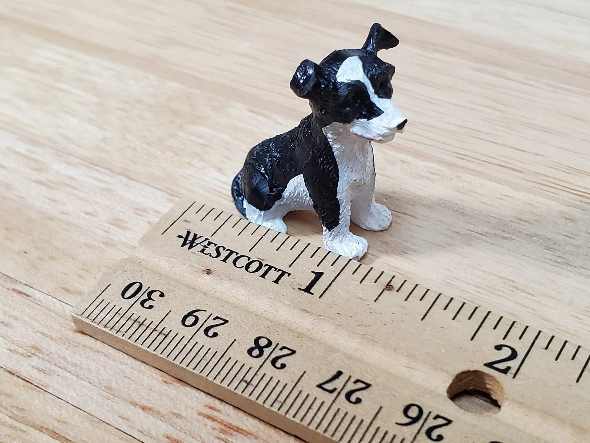 Dollhouse Puppy Dog Border Collie Sitting 1:12 Scale Miniature Pet Cast Resin - Image 6
