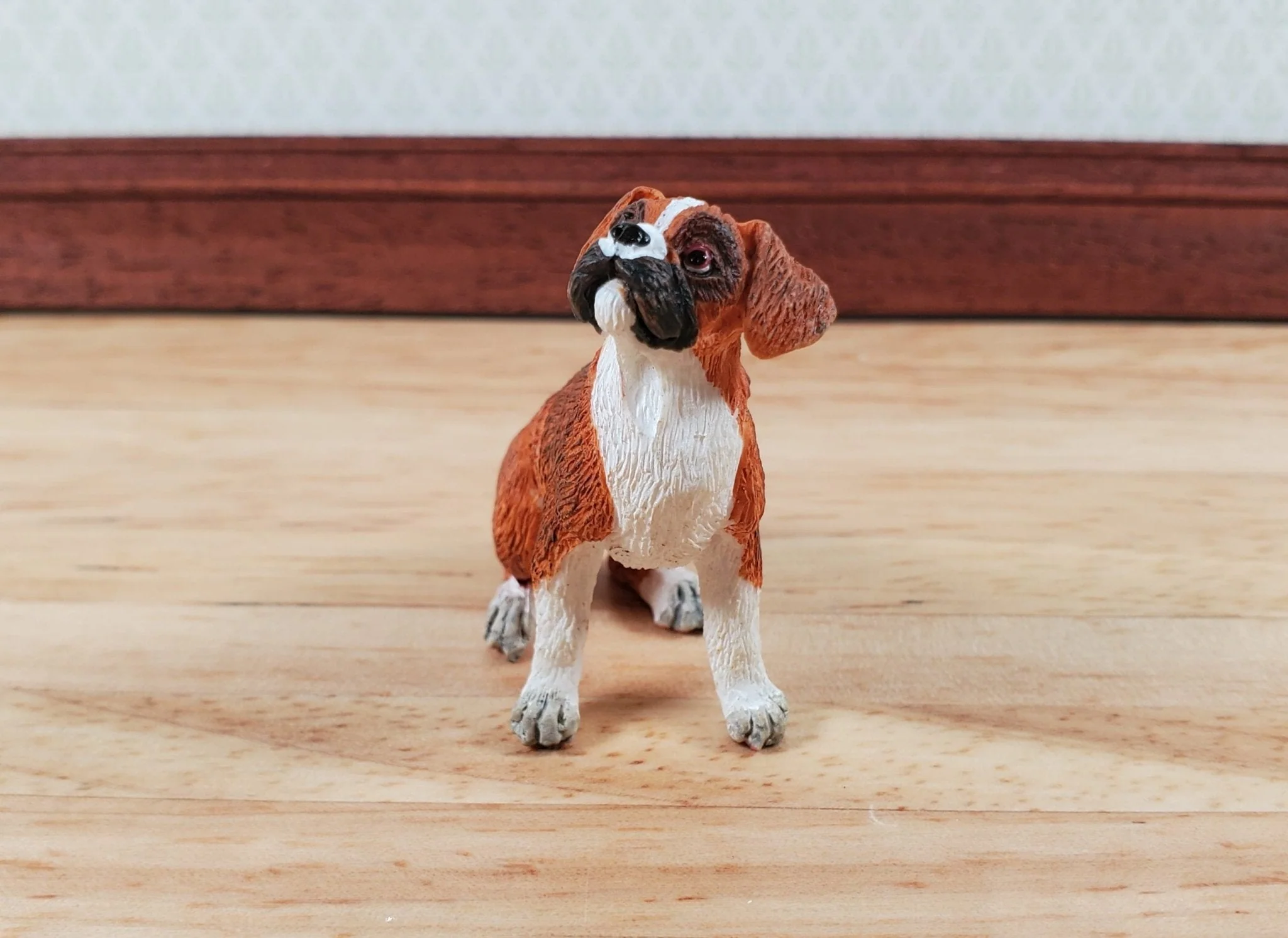 Dollhouse Puppy Dog Box Sitting Pet 1:12 Scale Miniature Animal