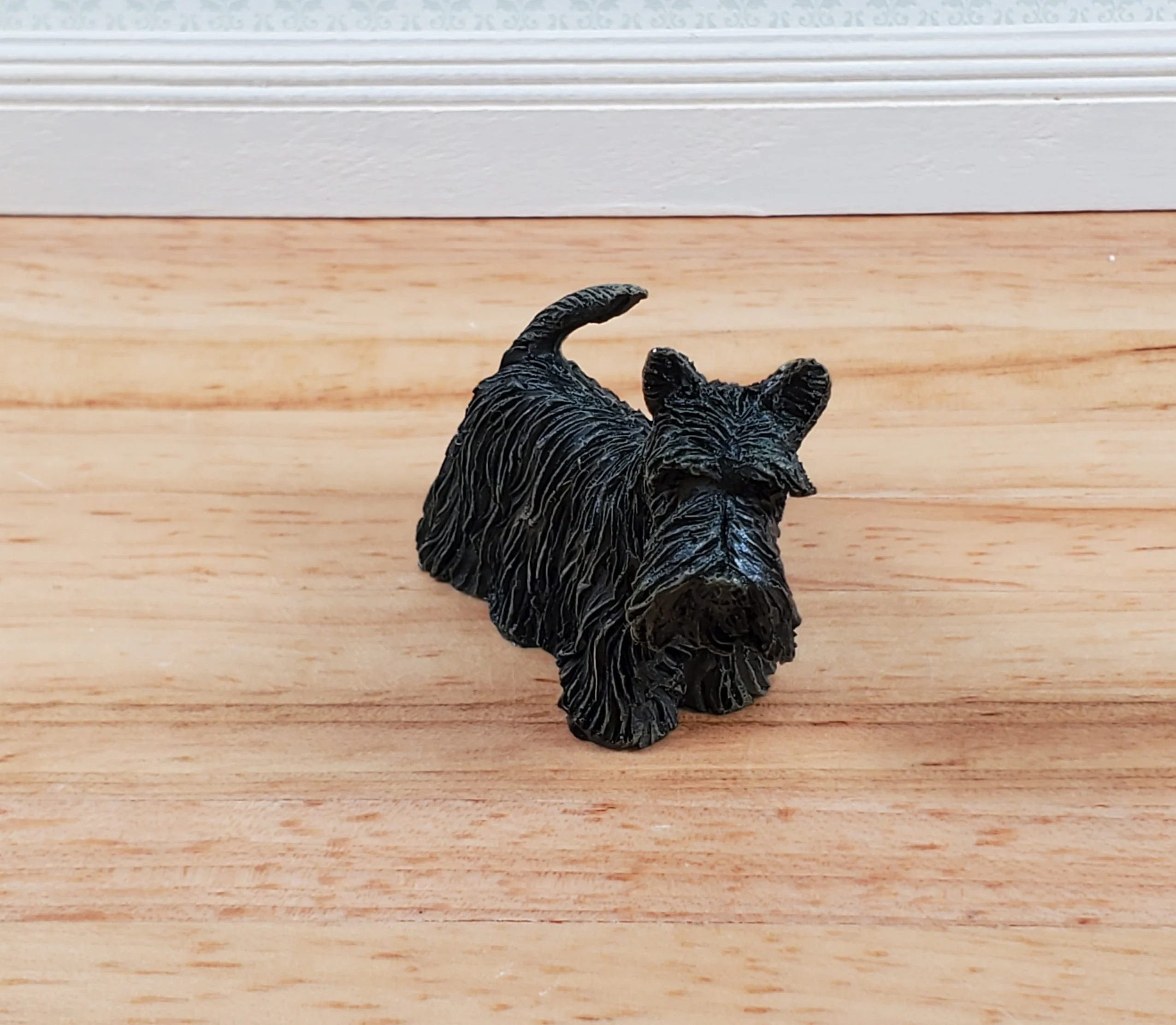 Dollhouse Puppy Dog Scottie Scottish Terrier Black 1:12 Scale Miniature Pet - Image 2