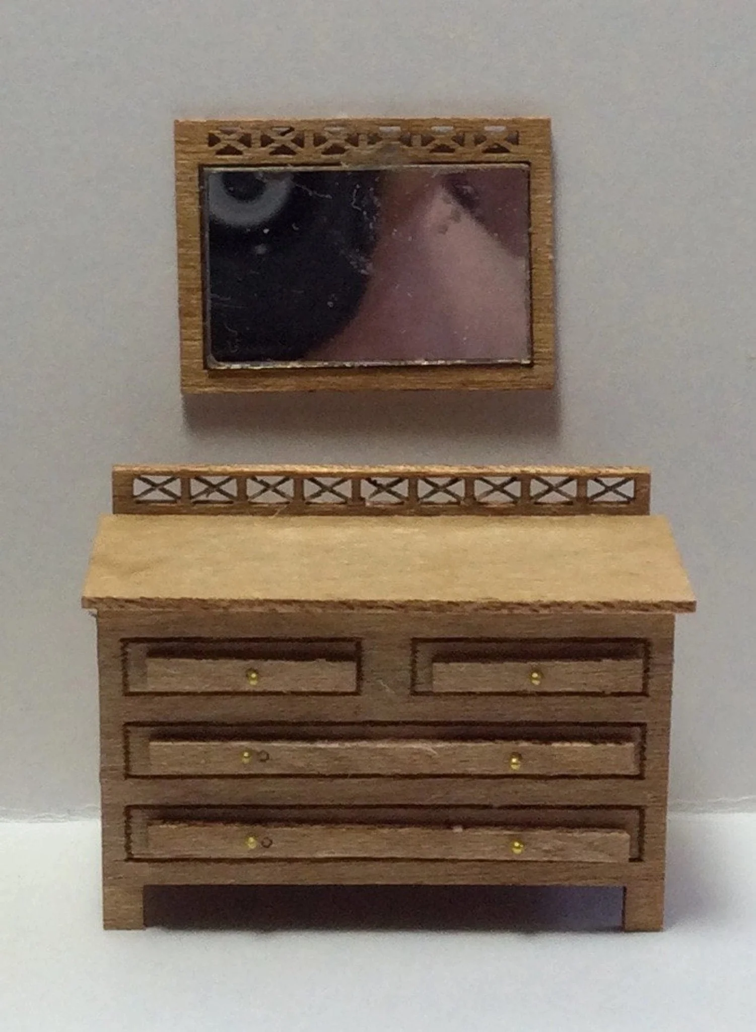 Dollhouse Quarter Scale Furniture KIT DIY Modern Style Bedroom Bed Dressers 1:48 - Image 7
