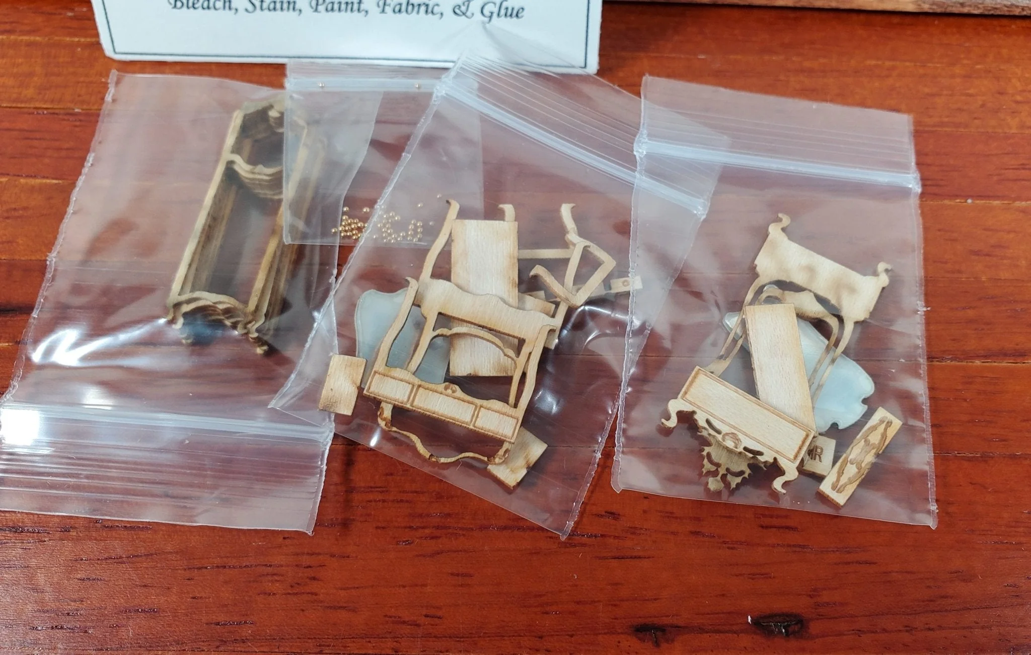Dollhouse Quarter Scale Furniture KIT DIY Victorian Dressing Room Vanity 1:48 - Image 3