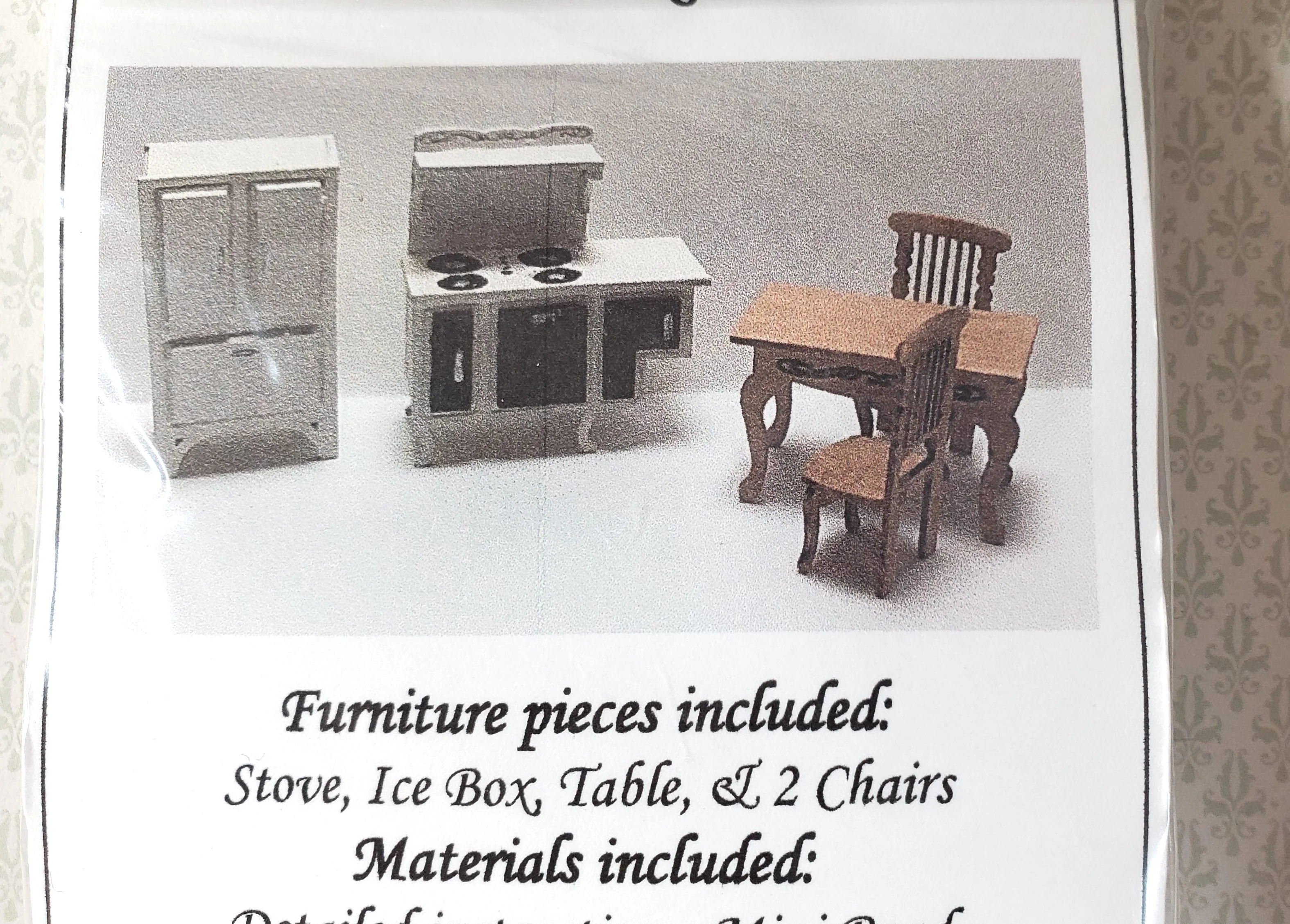 Dollhouse Quarter Scale Furniture Kit DIY Victorian Kitchen Set 1:48 Miniatures - Image 5