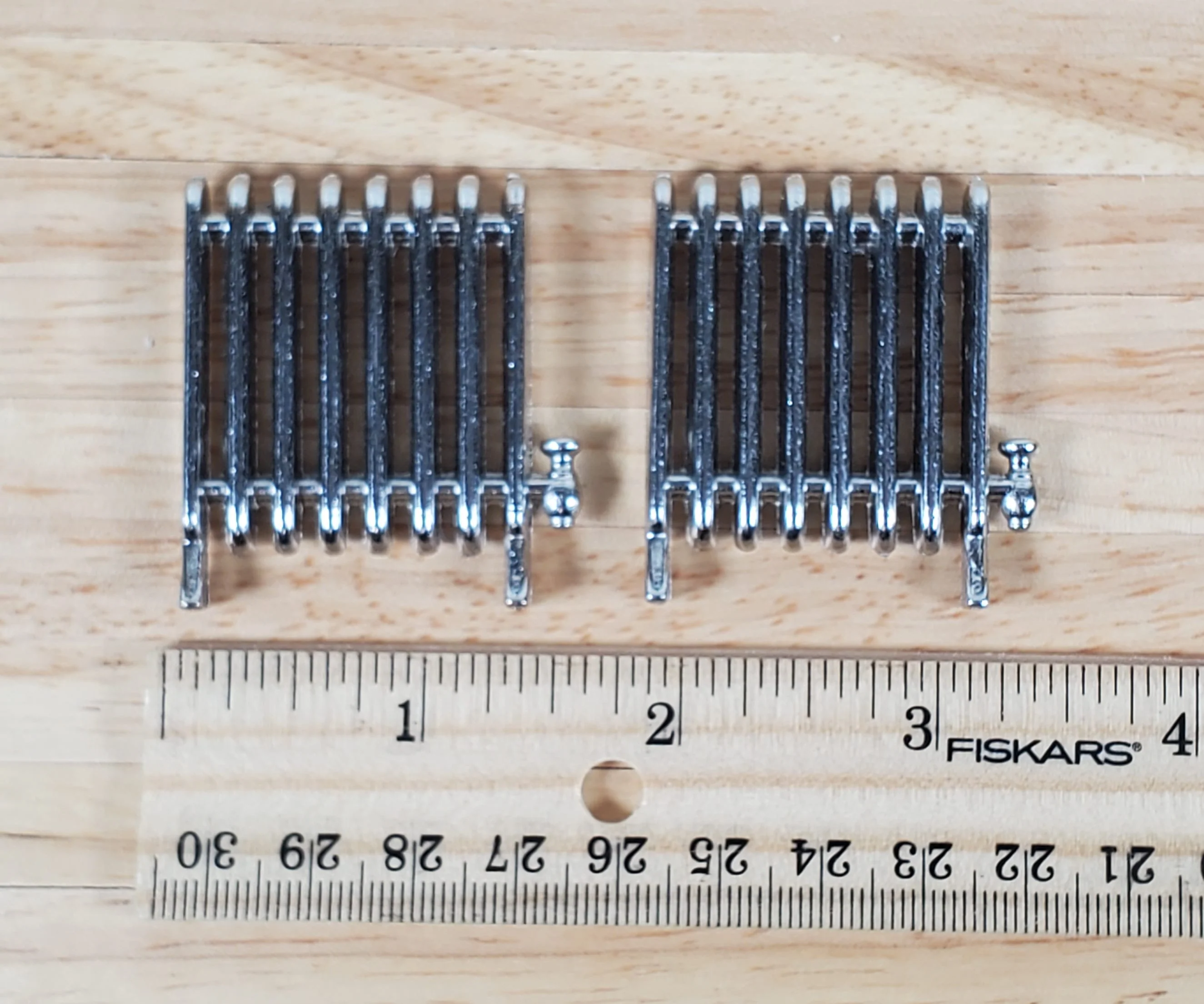 Dollhouse Radiators Metal Set of 2 SMALL Profile 1 3/4" Tall Miniature Accessories - Image 5