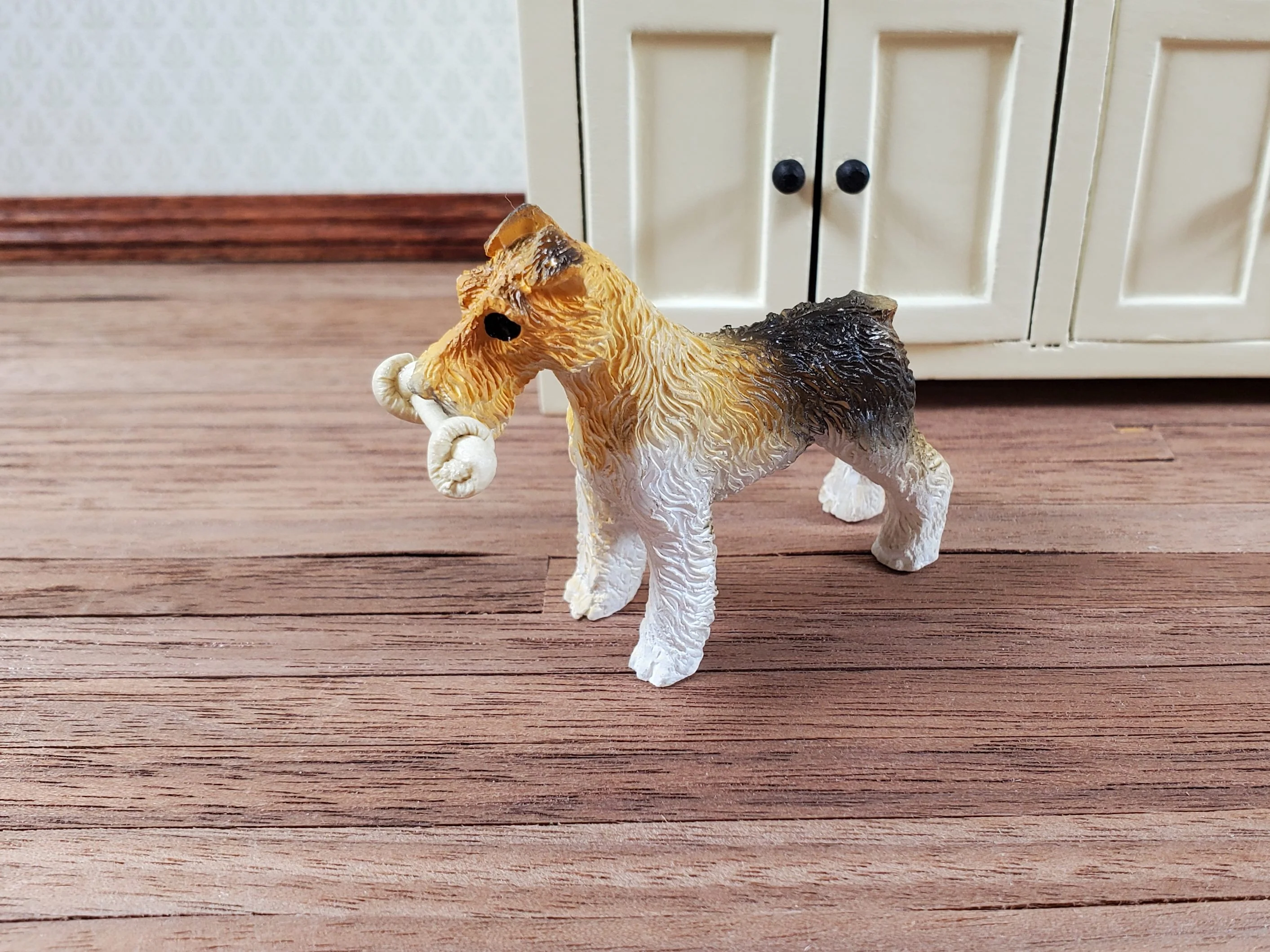 Dollhouse Rawhide Dog Bone 1:12 Scale Miniature Pet Deco Accessory Handmade - Image 3