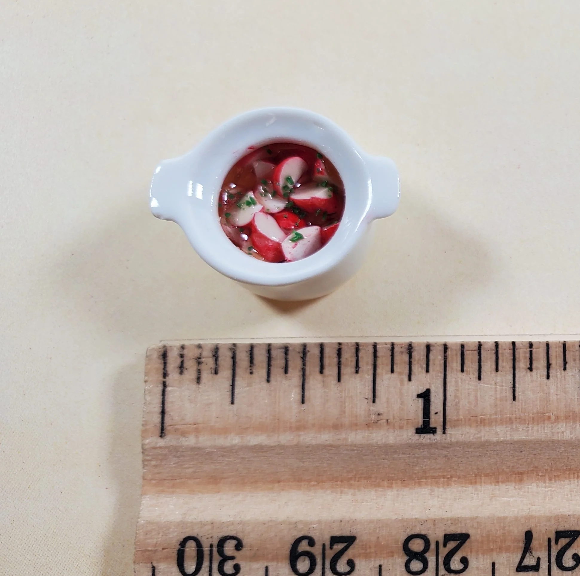 Dollhouse Red Potatoes with Parsley in a Cermaic Pot 1:12 Scale Miniature Food - Image 3