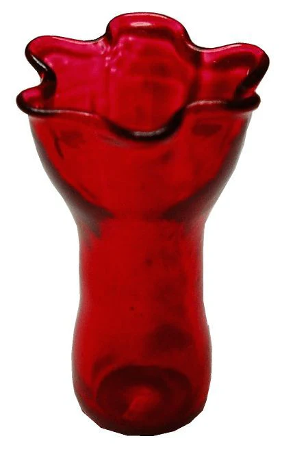 Dollhouse Red Ruffled Vase 1:12 Scale Miniature Decoration