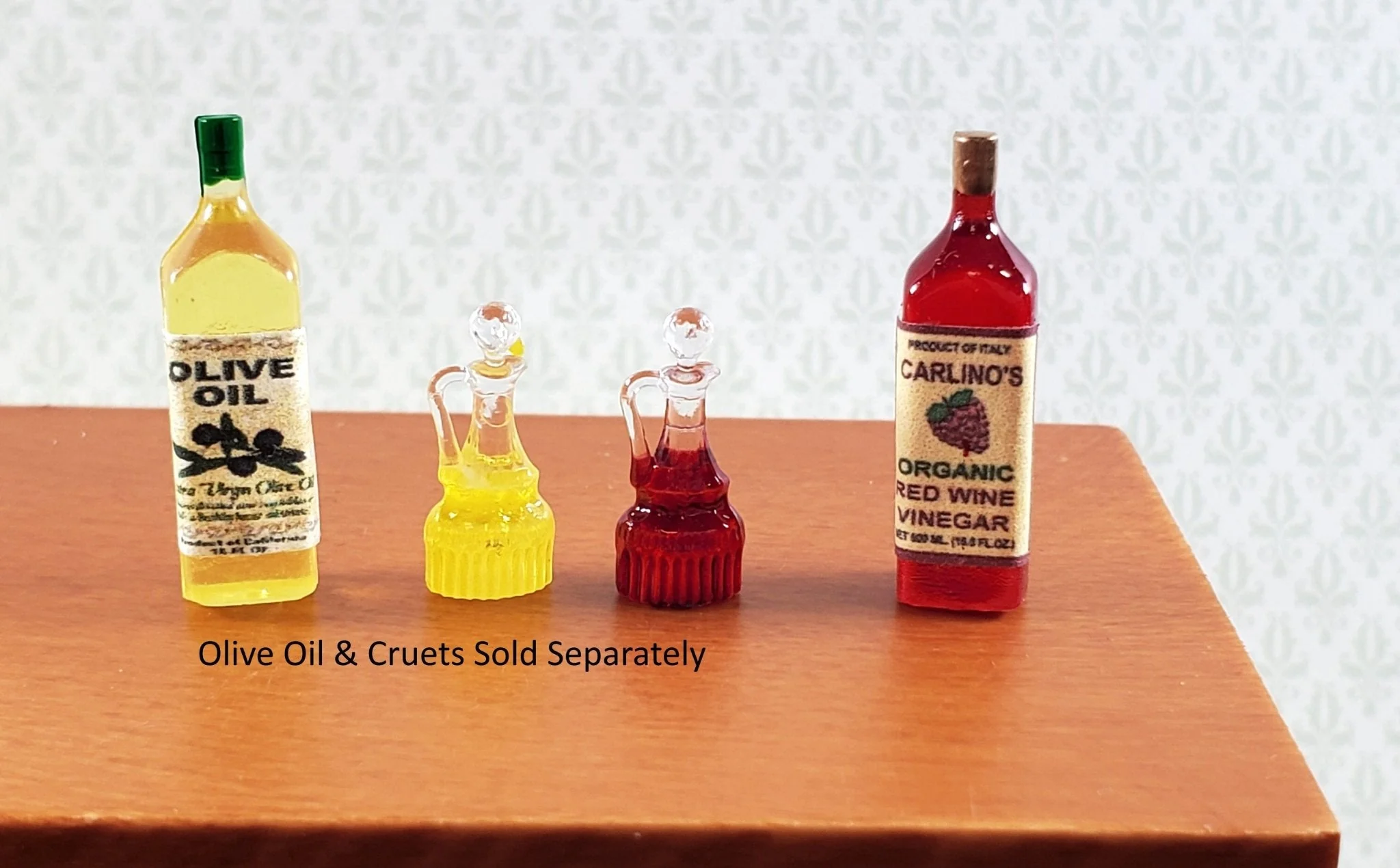 Dollhouse Red Wine Vinegar Bottle 1:12 Scale Miniature Kitchen Accessory - Image 3