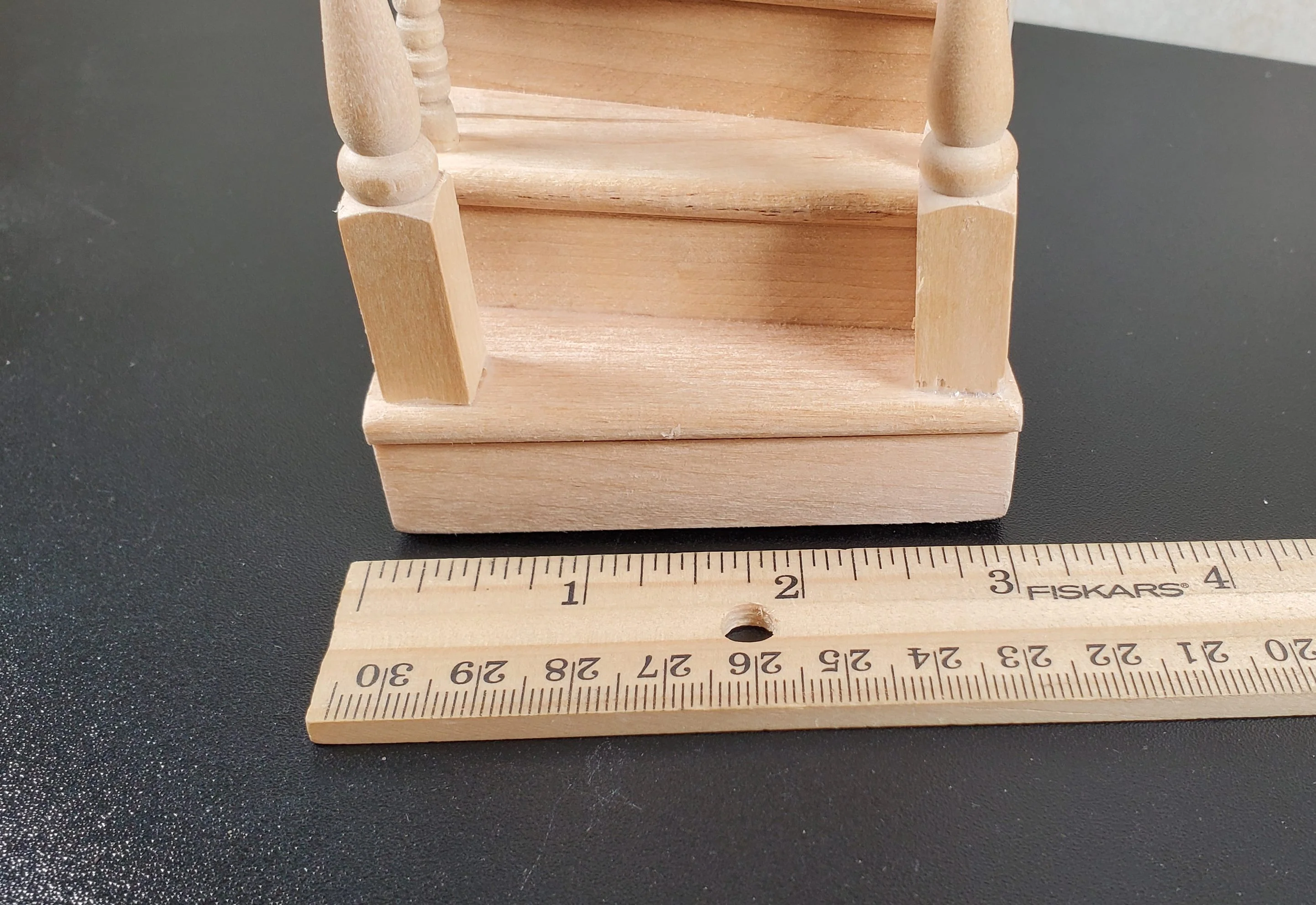 Dollhouse Right Curved Staircase Assembled 1:12 Scale Miniature Stairs Steps - Image 7