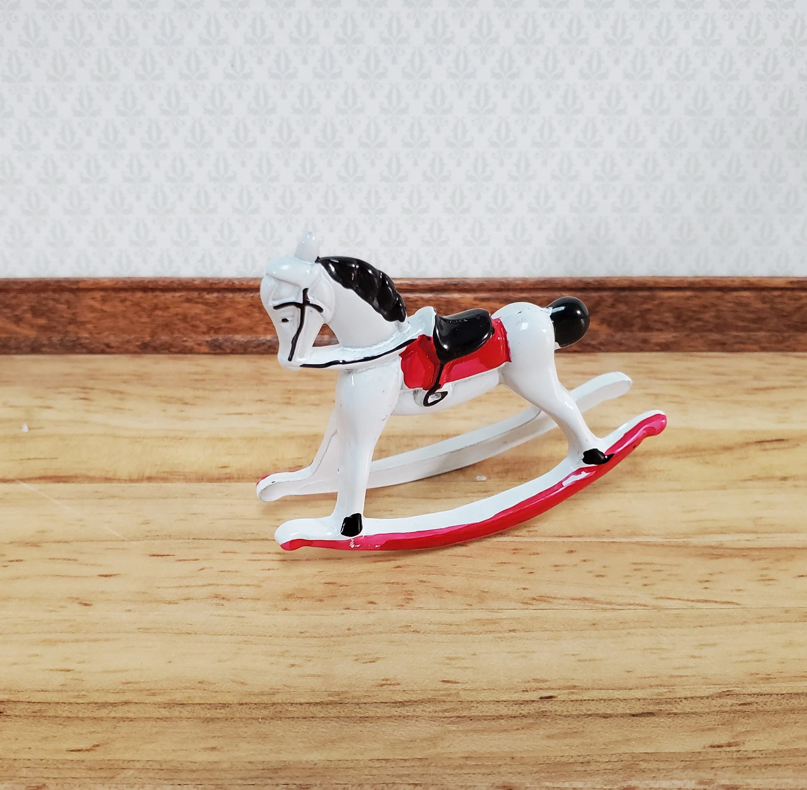Dollhouse Rocking Horse Small Metal Toy for Nursery or Kids Bedroom - Image 2