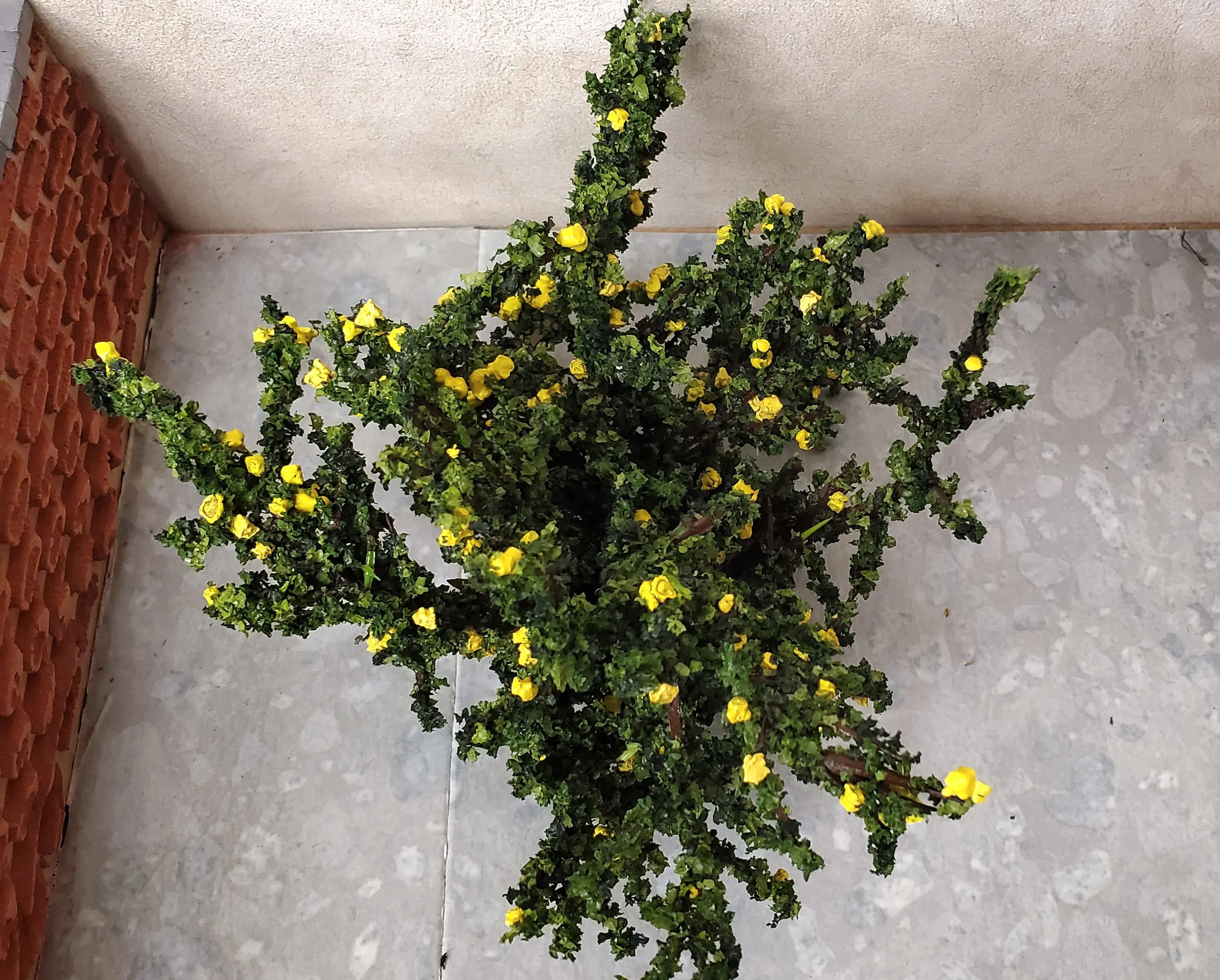 Dollhouse Rose Bush Yellow Large Flowering Shrub 1:12 Scale Miniature - Image 2