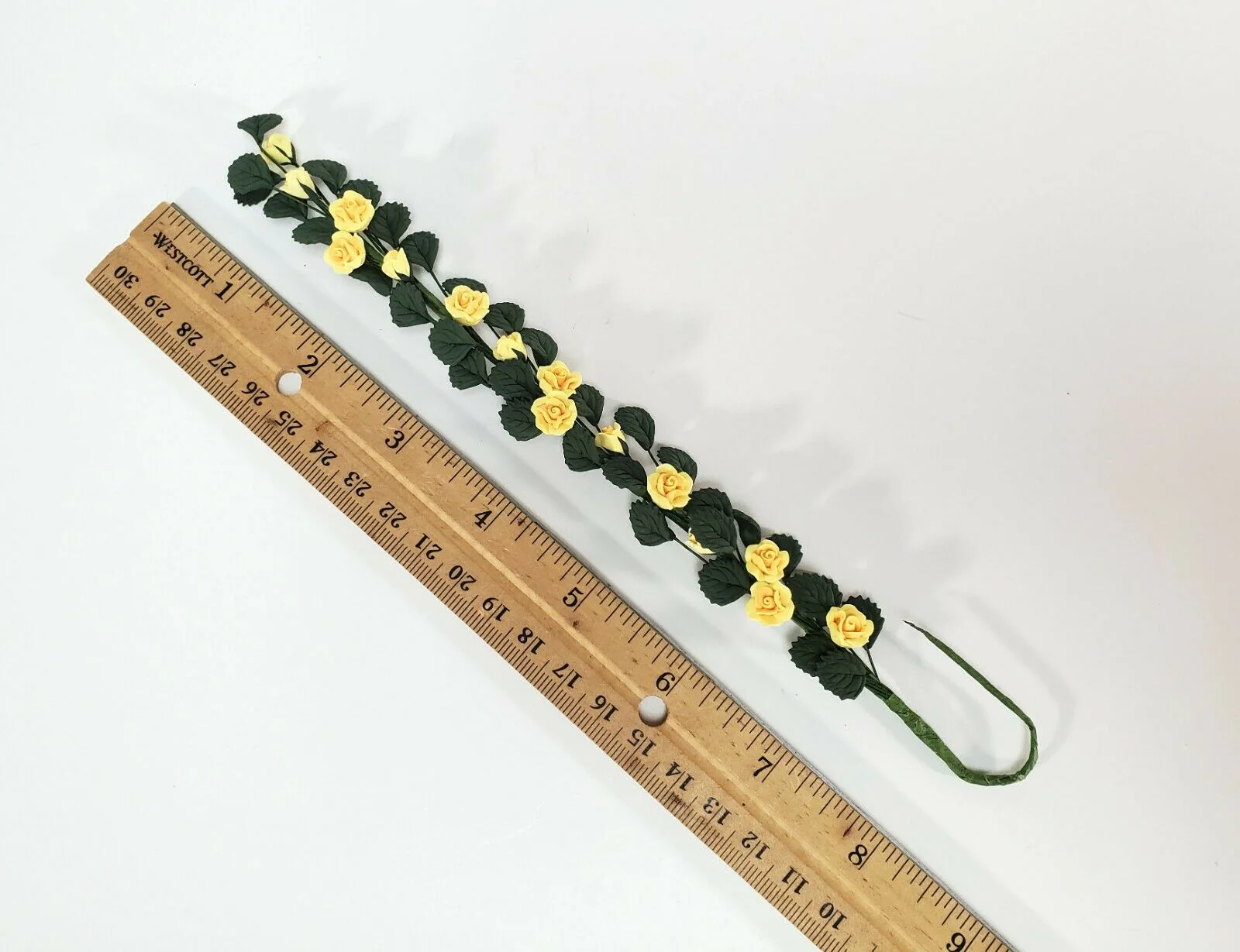 Dollhouse Roses Climbing Yellow Bendable 7" Strand Miniature Flowers Garden - Image 2
