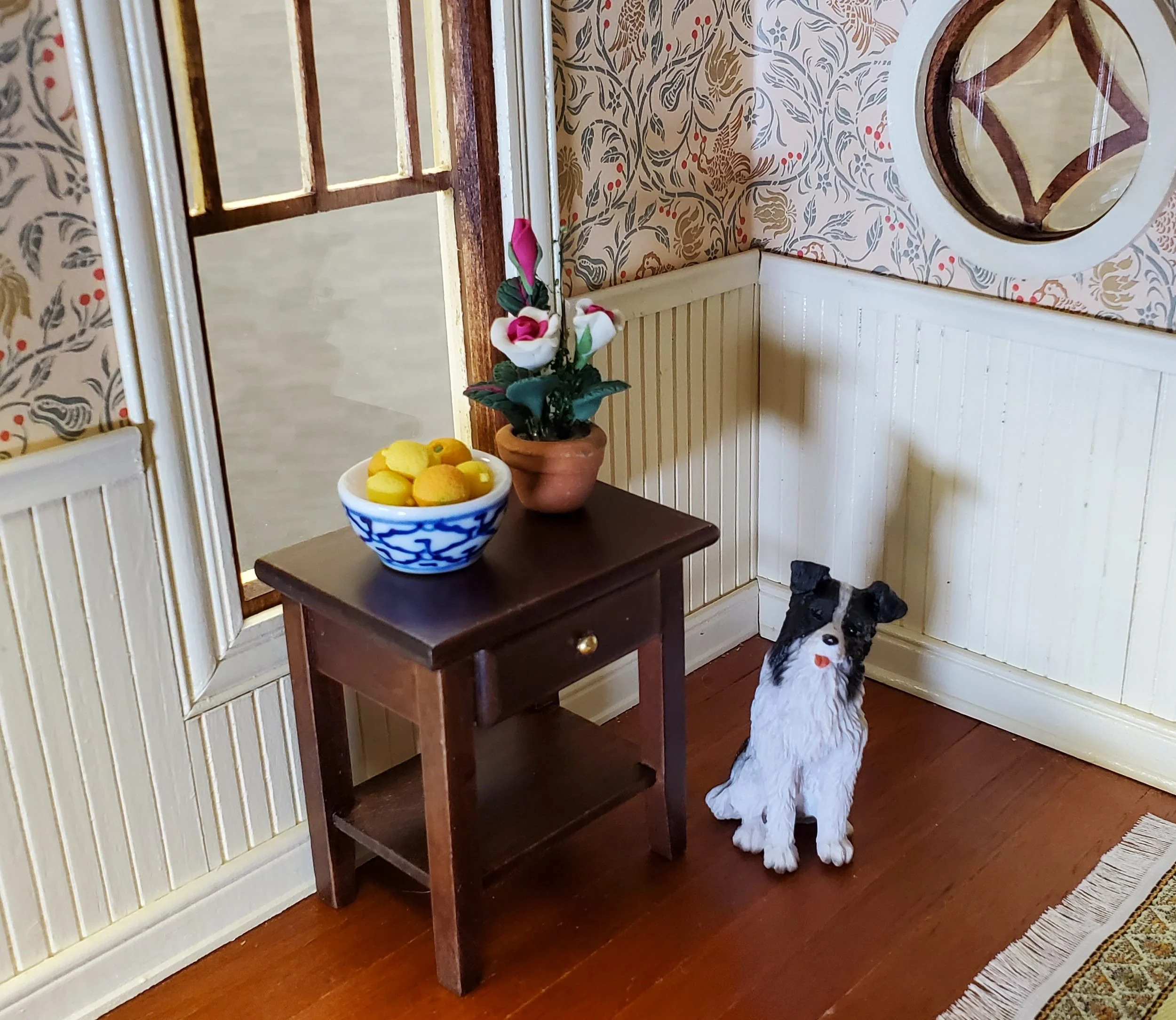 Dollhouse Roses White and Pink Flowers Potted in Terra Cotta Planter 1:12 Scale - Image 3