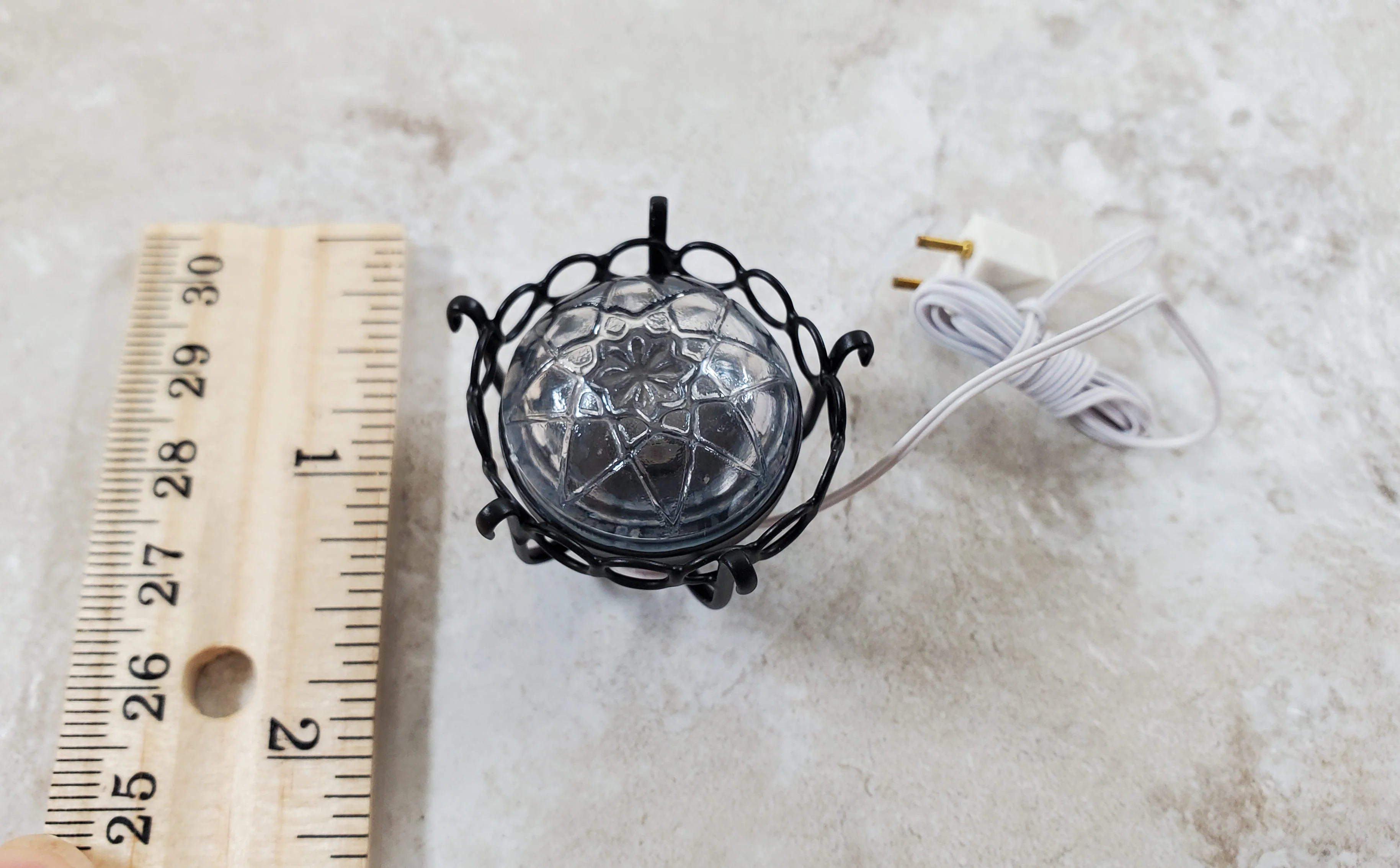 Dollhouse Round Ceiling Light Black 12 Volt with Plug 1:12 Scale Miniature - Image 4