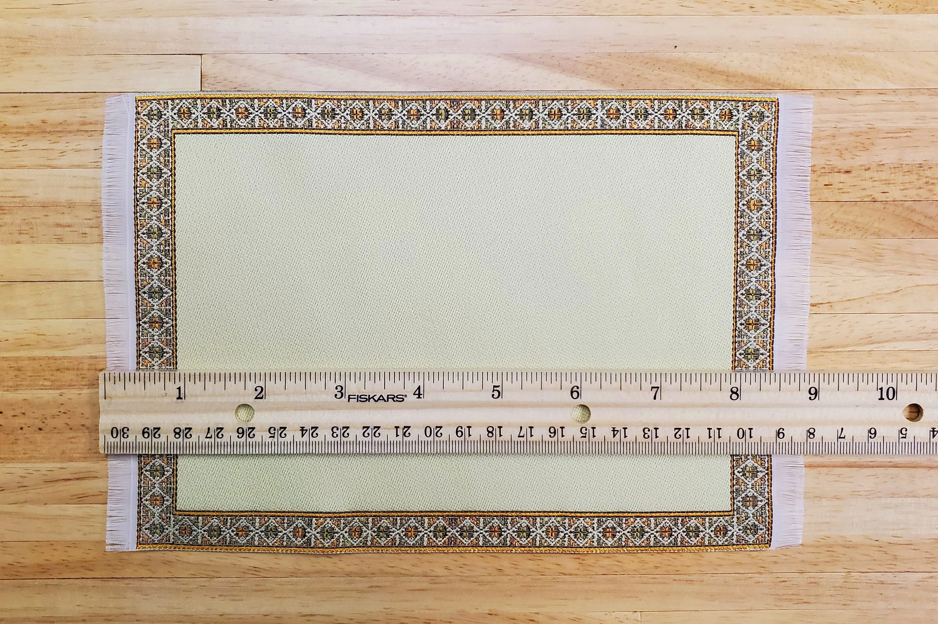 Dollhouse Rug Woven Fabric Golden Wheat Victorian Style 1:12 Scale Miniature - Image 4