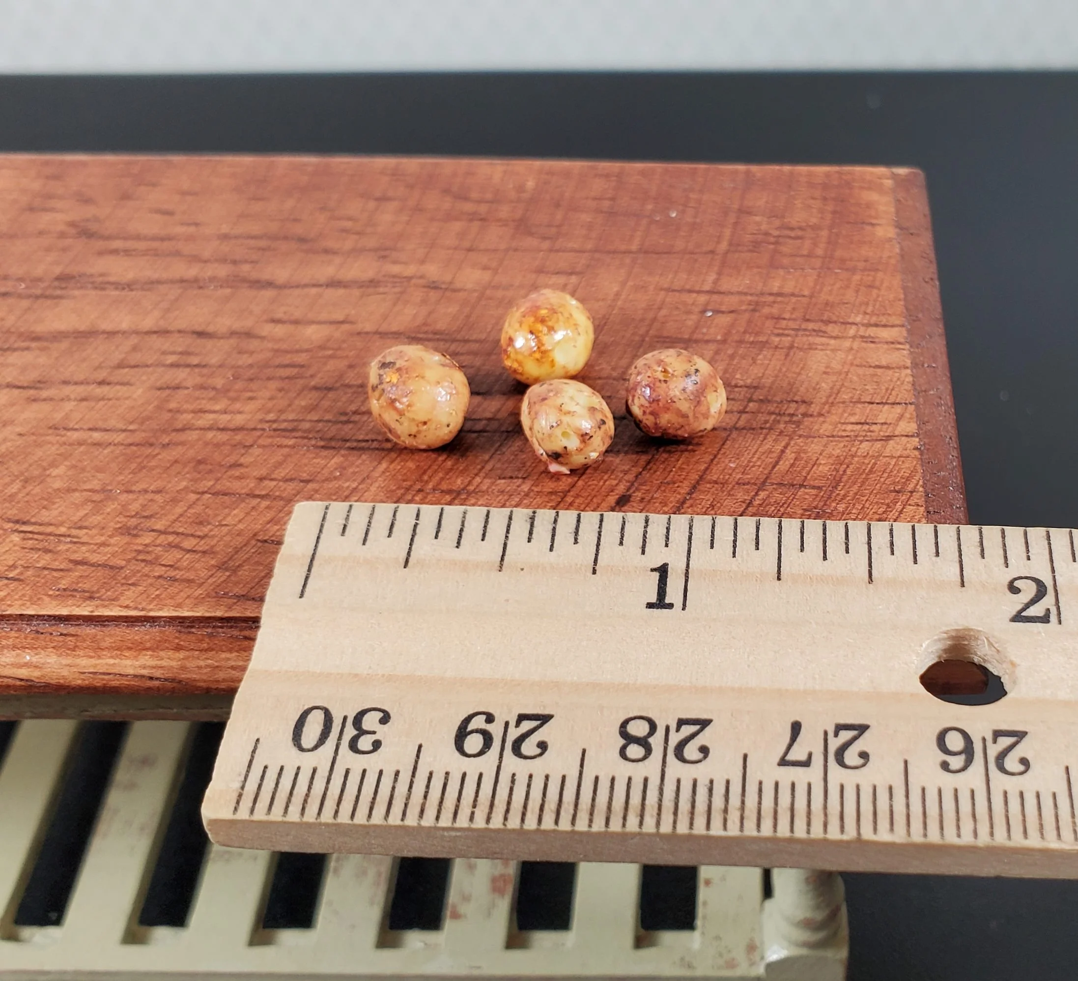 Dollhouse Russet Potatoes 4 Pieces 1:12 Scale Miniature Food Handmade - Image 3
