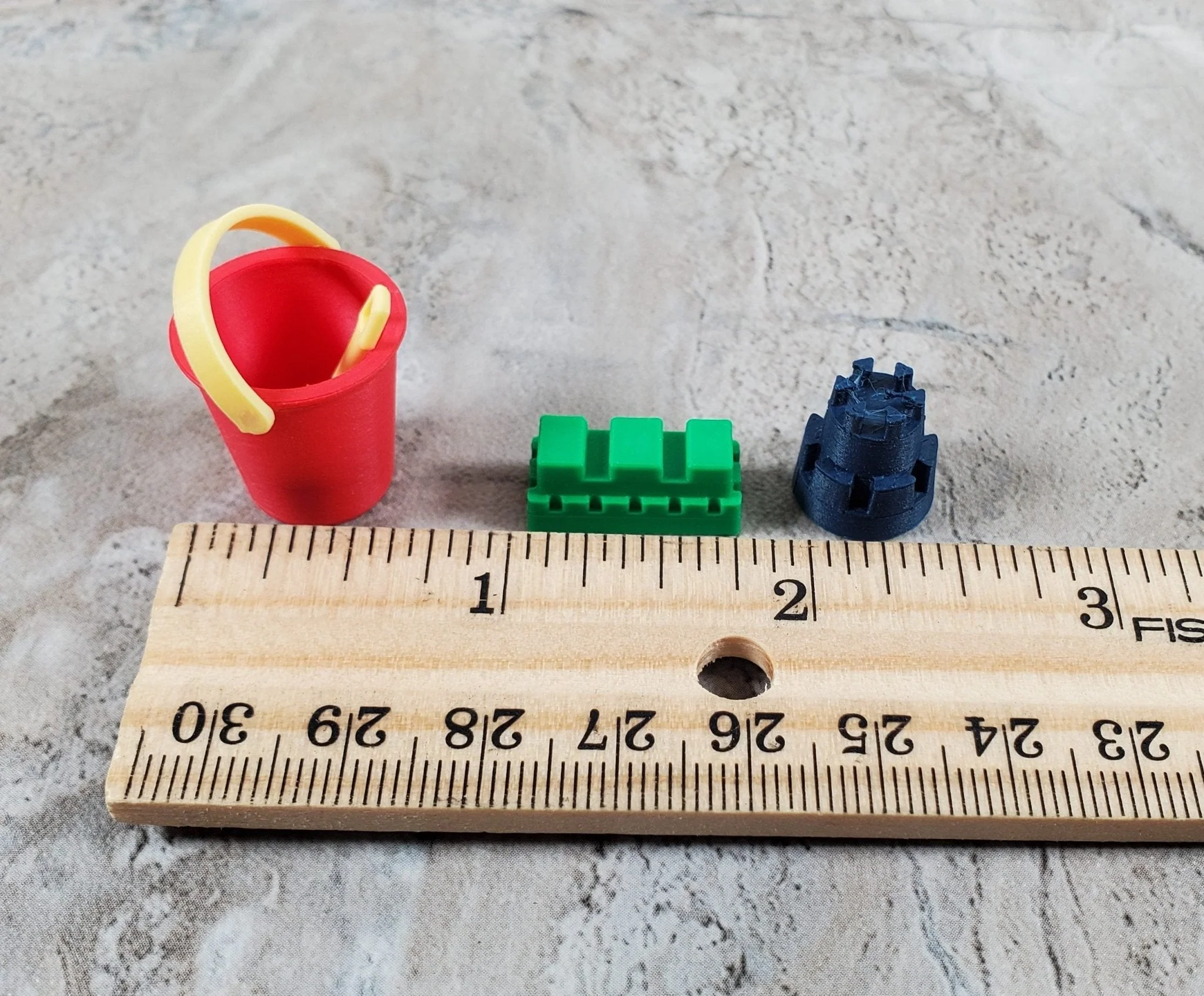 Dollhouse Sand Bucket Pail with Shovel and Sandcastle Molds 1:12 Scale Miniature - Image 3