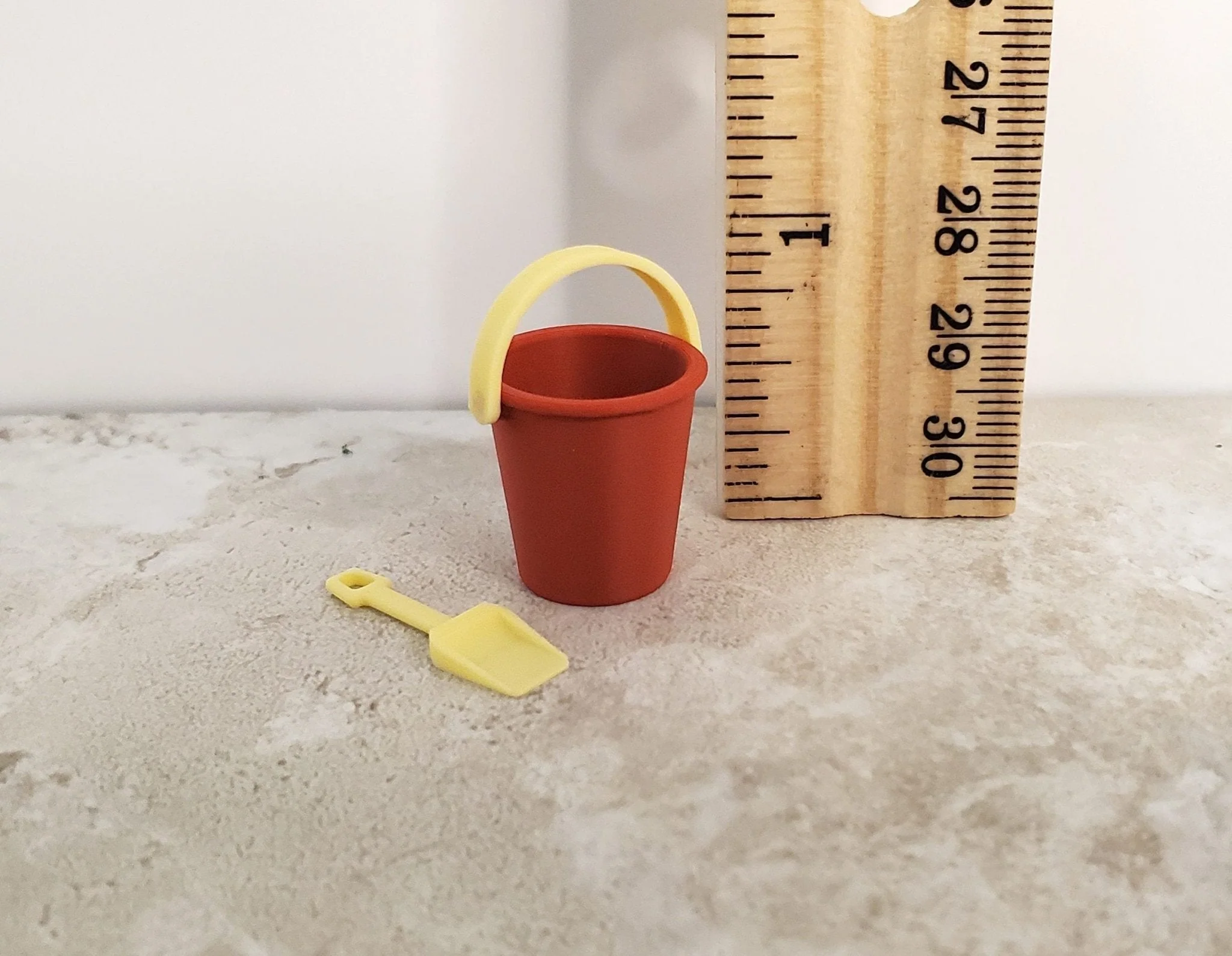Dollhouse Sand Bucket Pail with Shovel and Sandcastle Molds 1:12 Scale Miniature - Image 4