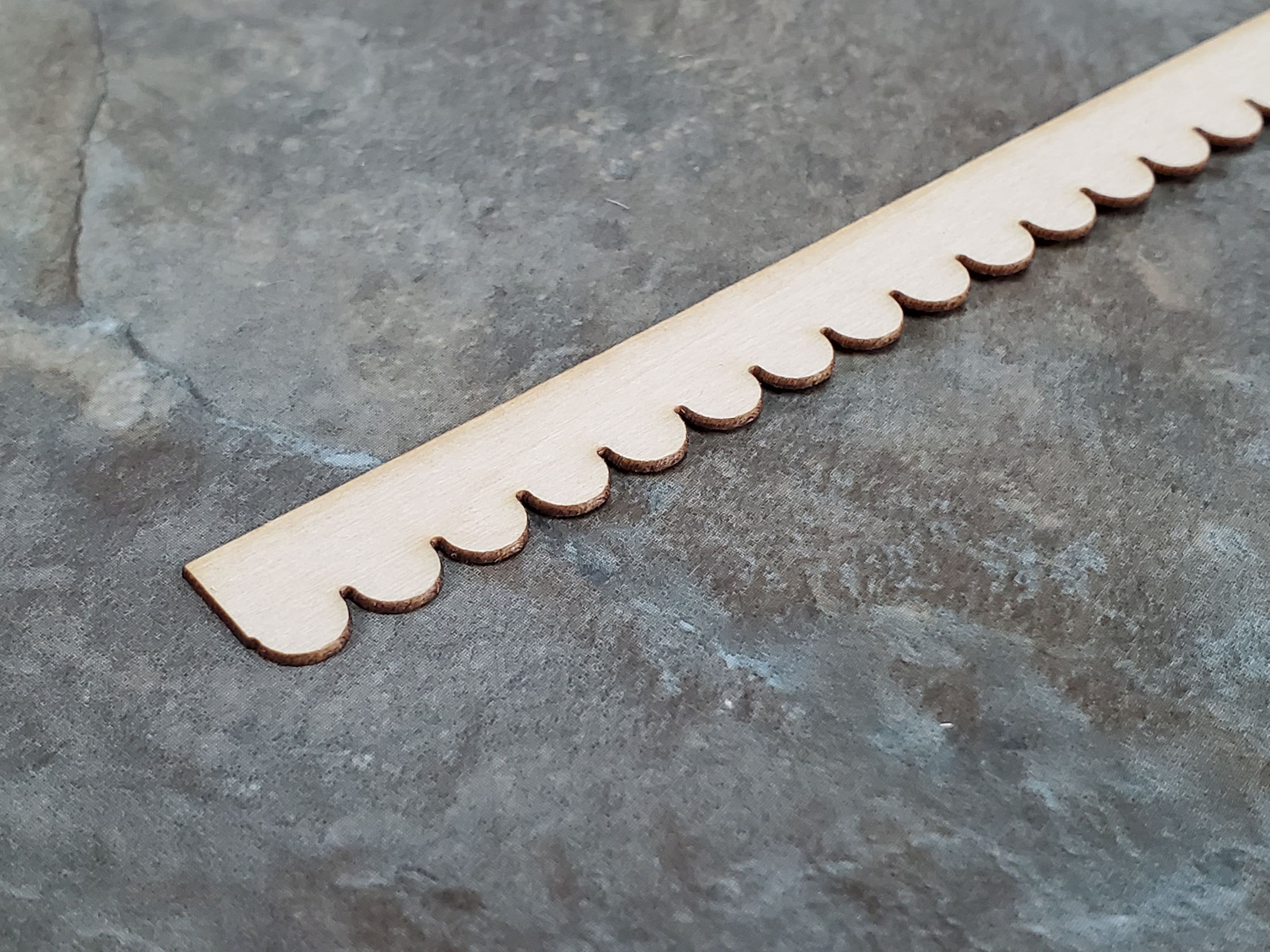Dollhouse Scalloped Trim Victorian Style 4 Pieces 3/8" x 17" - Thin 1/32" for Overlapping - Image 3