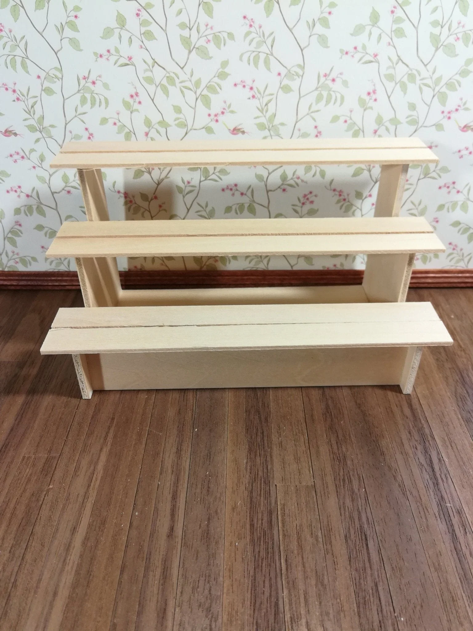 Dollhouse Shelves for Shop or Garden Unpainted Wood 1:12 Scale Miniature - Image 2