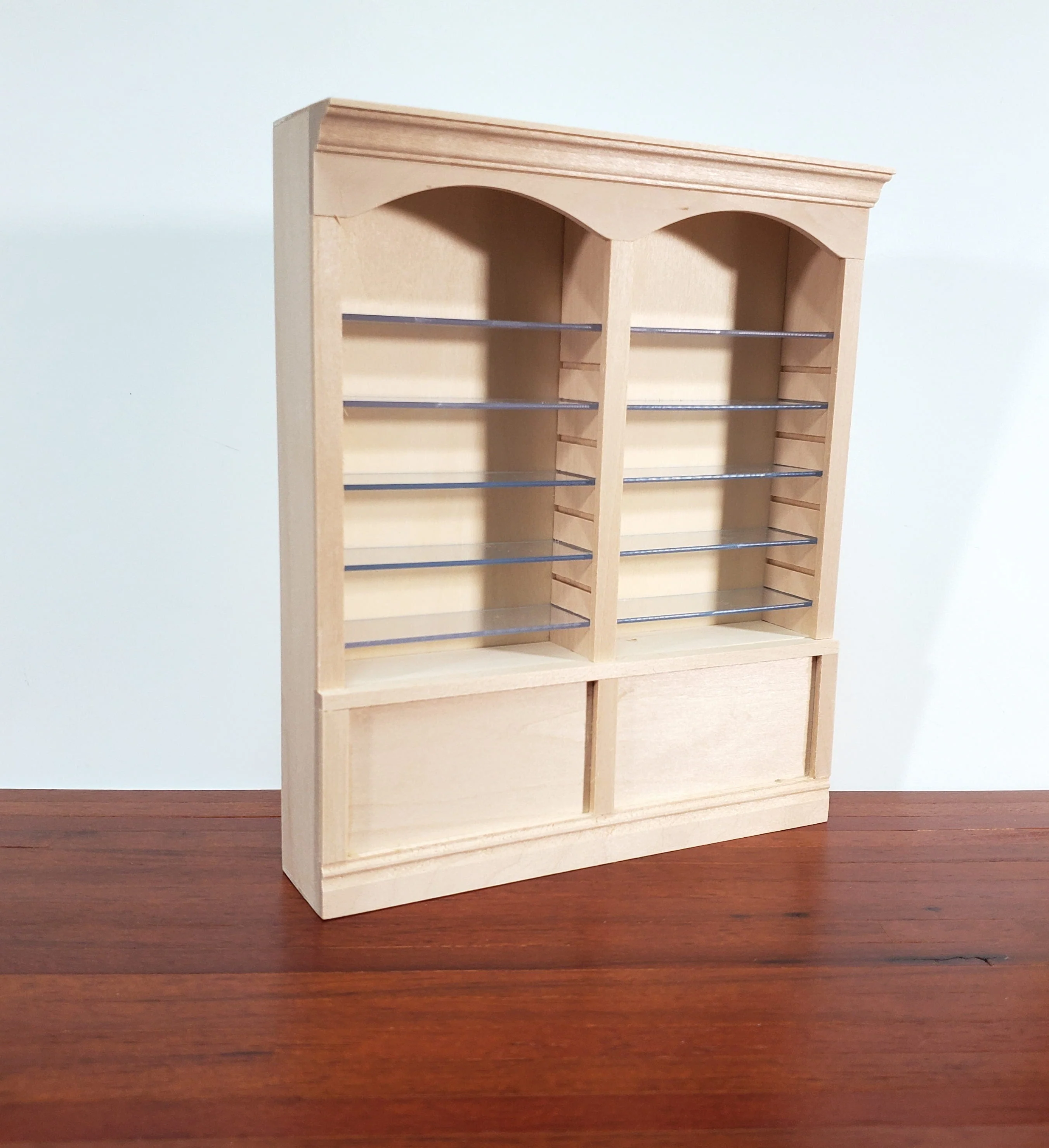 Dollhouse Bookshelf or Shop Shelves 2 Bay 10 Adjustable Shelves 1:12 Scale Furniture Unpainted Unfinished - Image 2