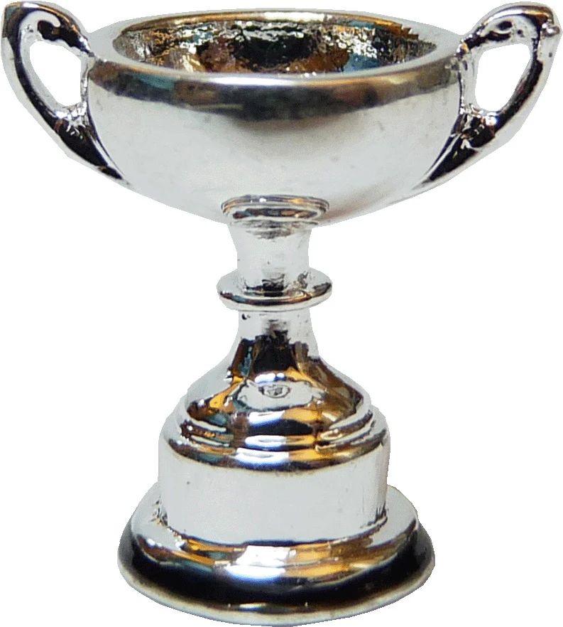 Dollhouse Silver Metal Trophy Cup 1:12 Scale Miniature