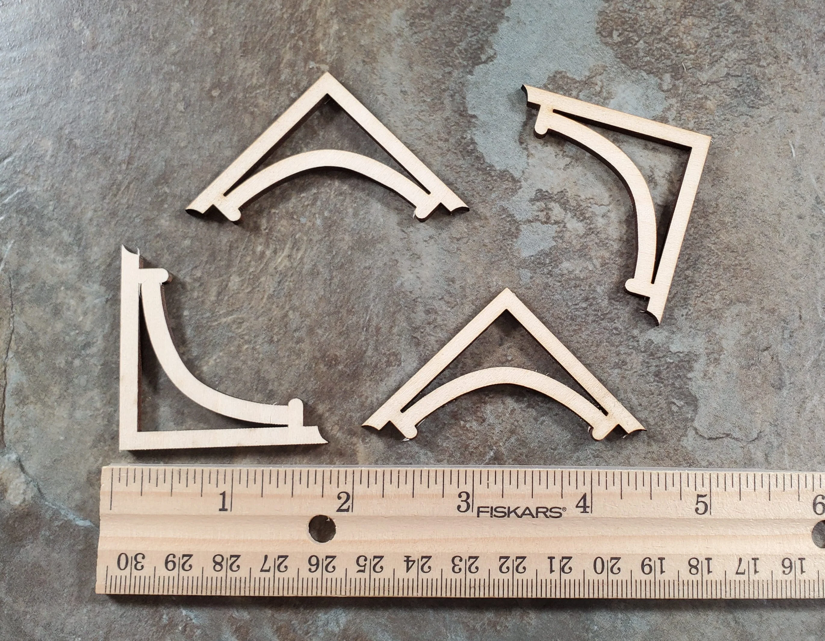 Dollhouse Simple Arch Wood Corbels Decoration Apex Trim 1:12 Scale Miniature x4 - Image 7