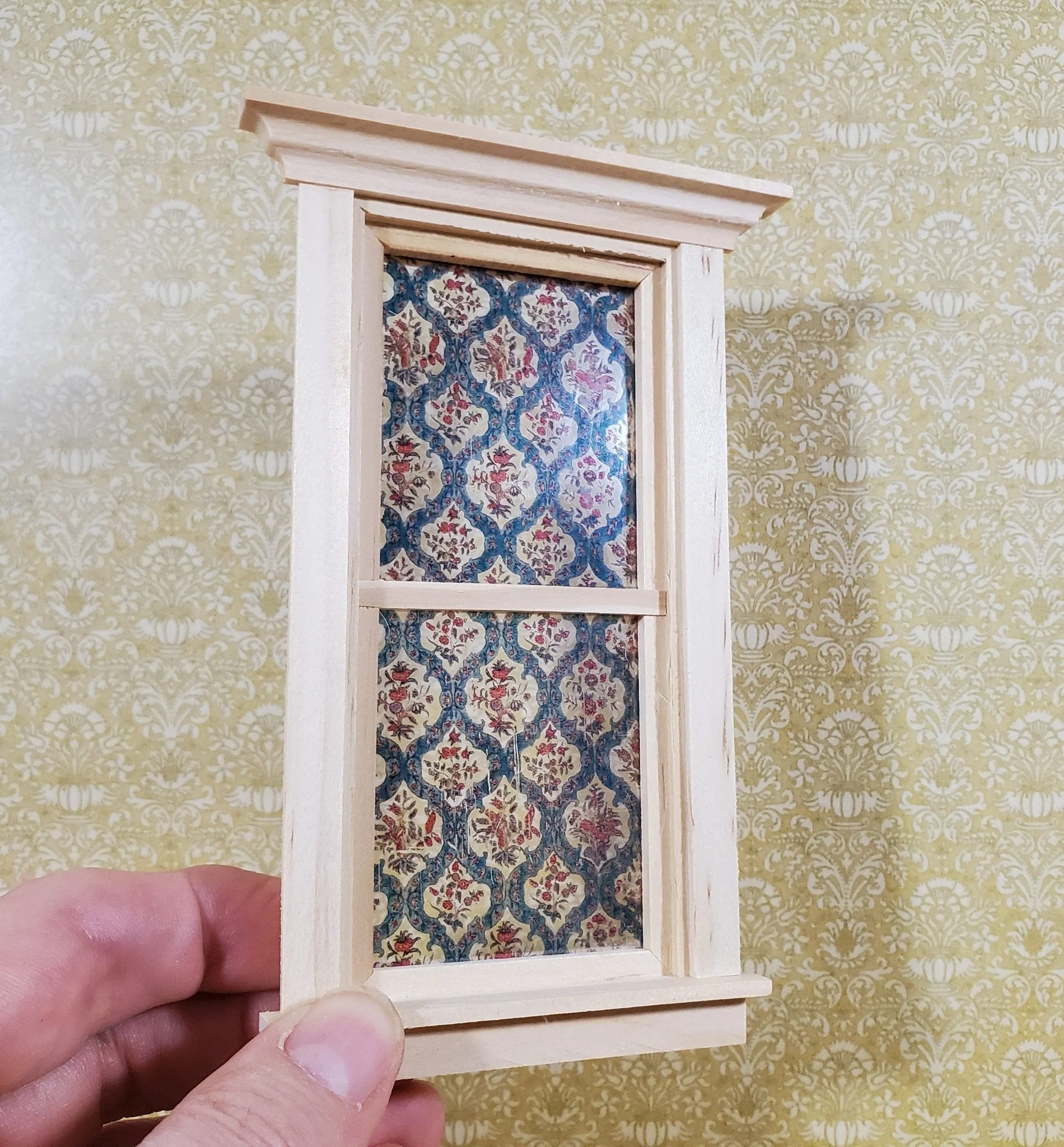 Dollhouse Simulated Stained Glass Insert Cut to Size Blues for Windows or Doors 1:12 Scale - Image 2