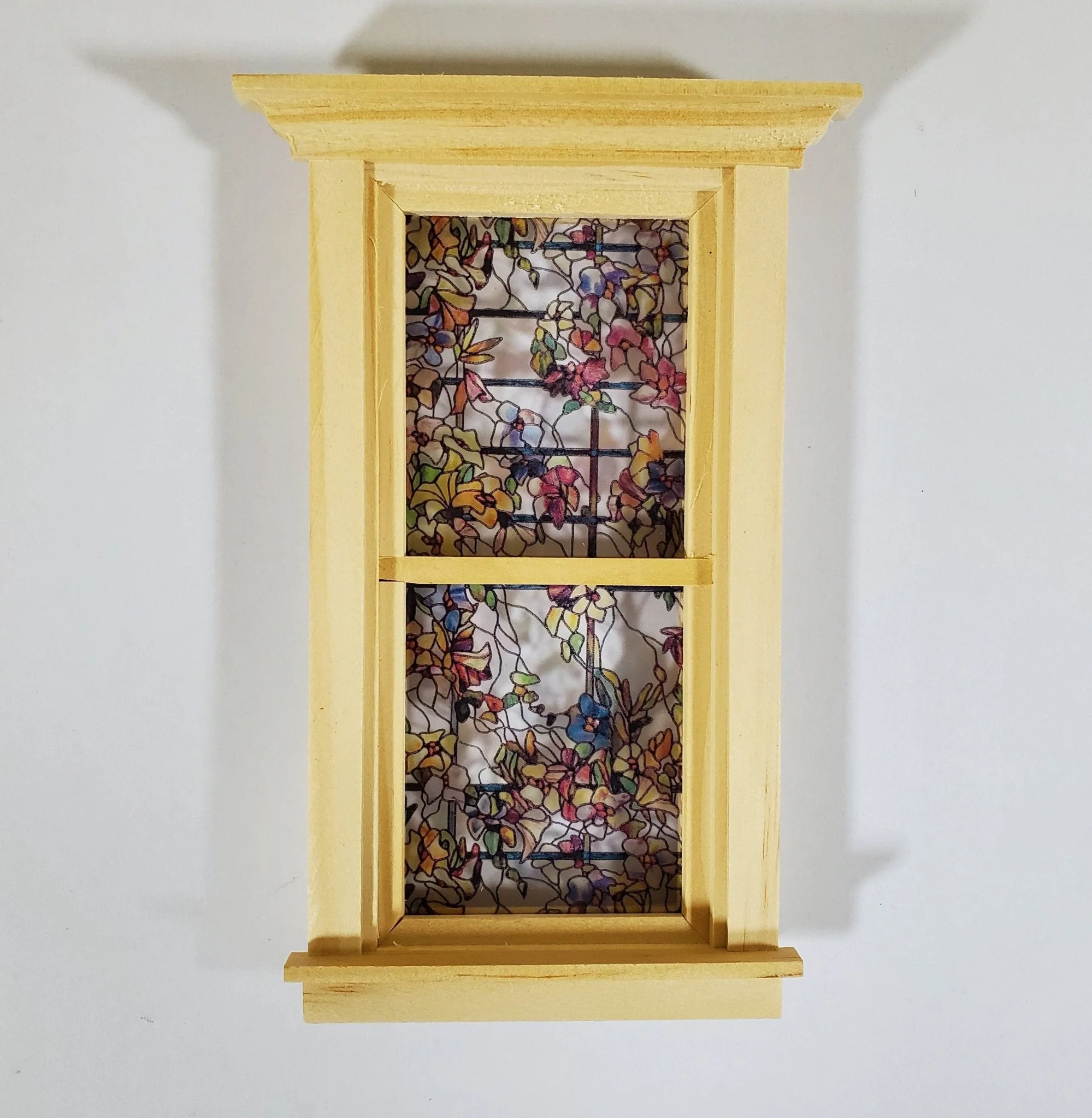 Dollhouse Simulated Stained Glass Insert Cut to Size Trellis for Windows or Doors 1:12 Scale - Image 5