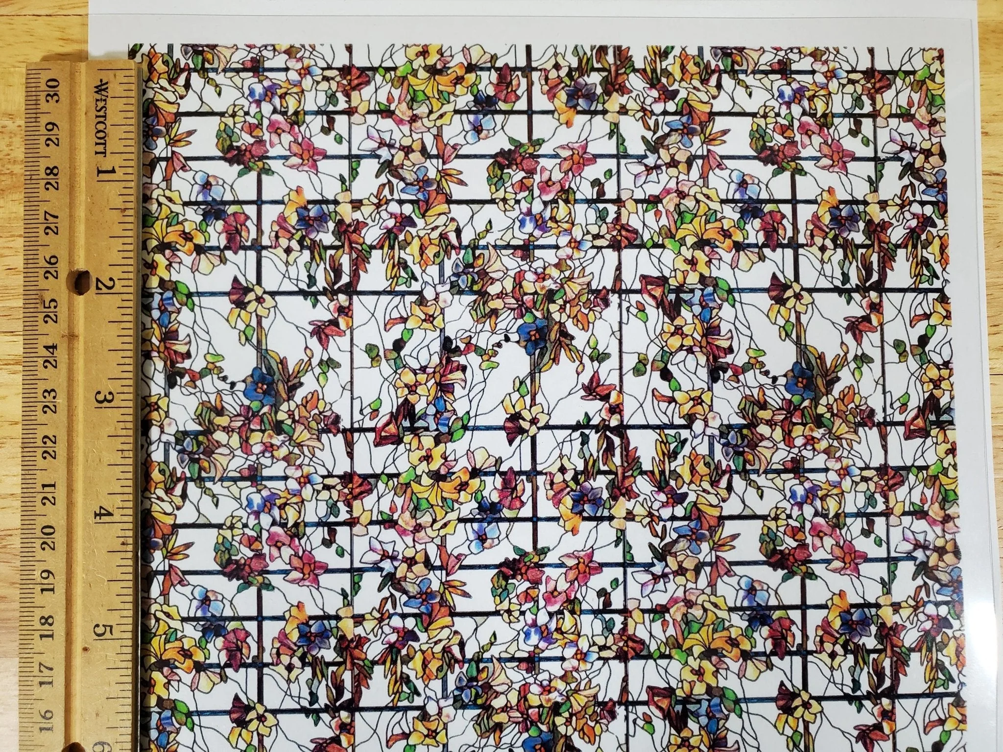 Dollhouse Simulated Stained Glass Insert Cut to Size Trellis for Windows or Doors 1:12 Scale - Image 7