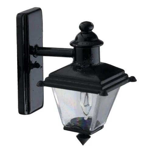 Dollhouse Small Black Coach Light 1:12 Scale Miniature 12 Volt w/Plug Porch Lamp