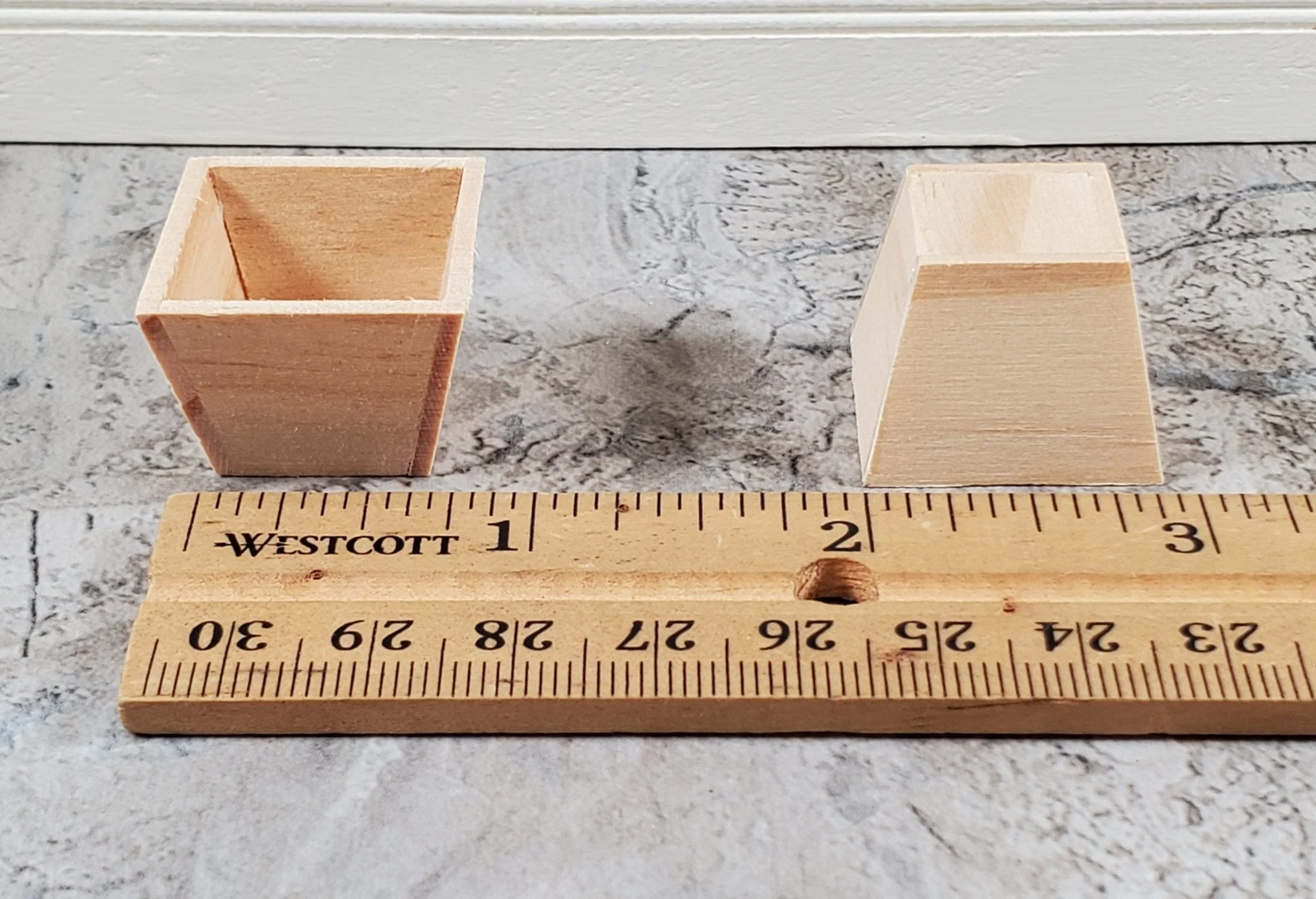Dollhouse Small Box Planter Wood Square Set of 2 1:12 Scale by Falcon Miniatures - Image 4