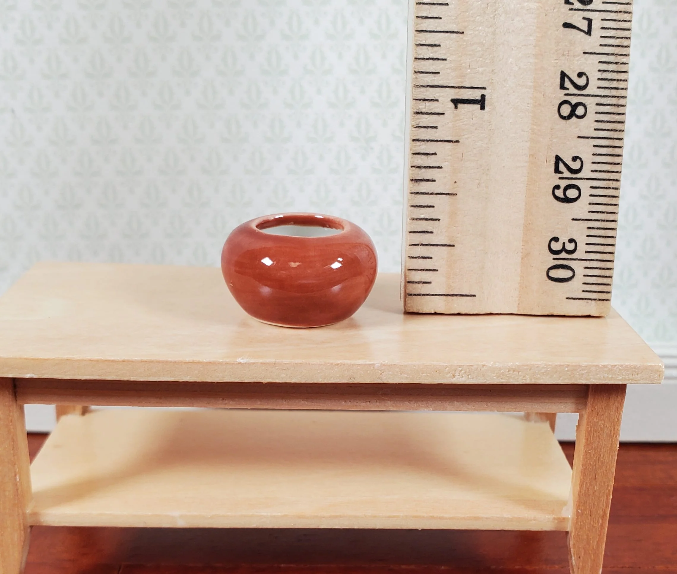 Dollhouse Small Brown Ceramic Vase 1:12 Scale Miniature - Image 3