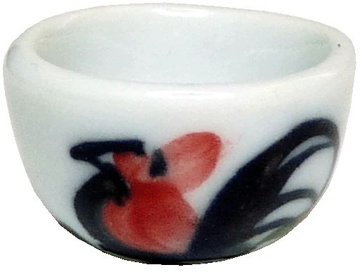 Dollhouse Small Ceramic Rooster Bowl 1:12 Scale Miniature Dish