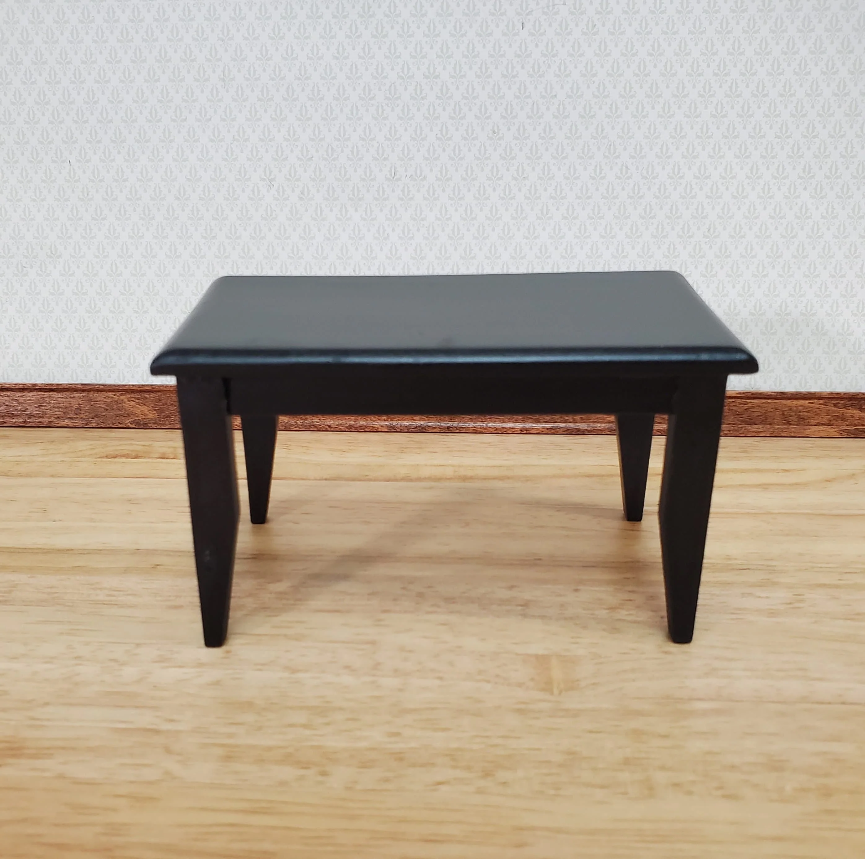 Dollhouse Small Kitchen or Dining Room Table Black 1:12 Scale Miniature Furniture - Image 2