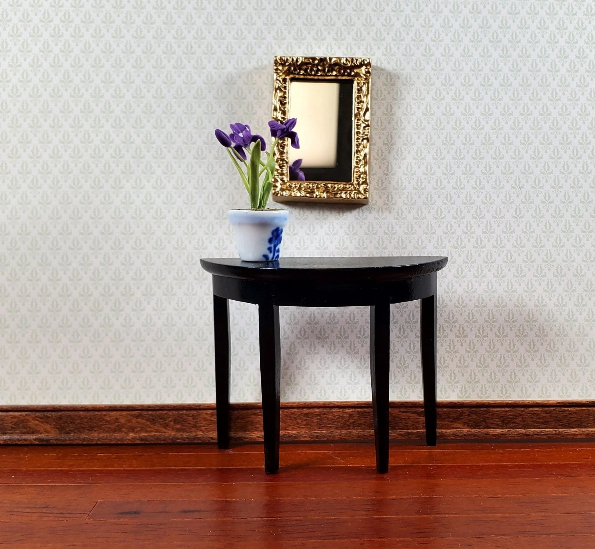 Dollhouse Small Mirror with Fancy Gold Frame 1:12 Scale Miniature Accessory - Image 6