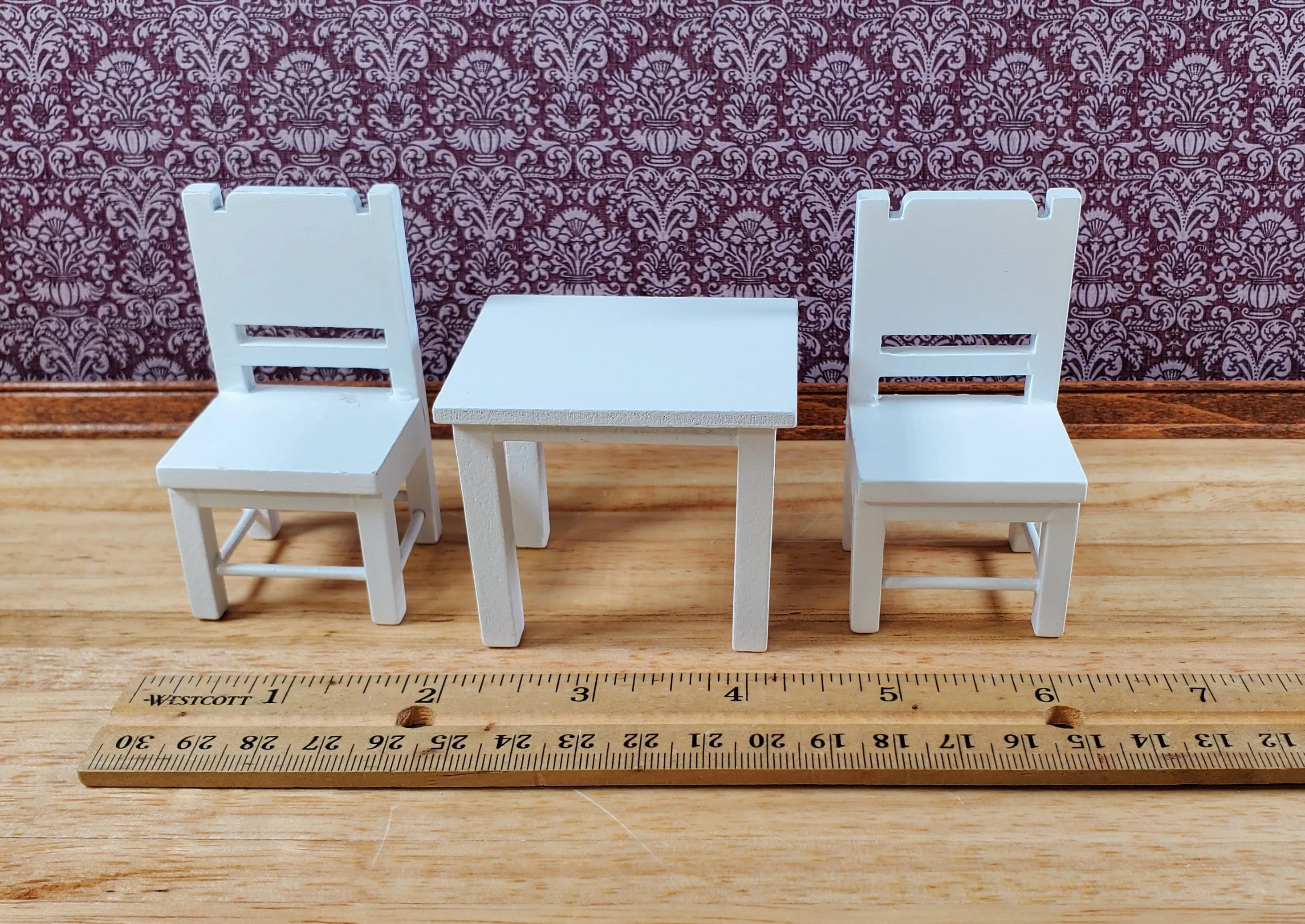 Dollhouse Small Table & Chairs Set Child Size 1:12 Scale Miniature Furniture - Image 4