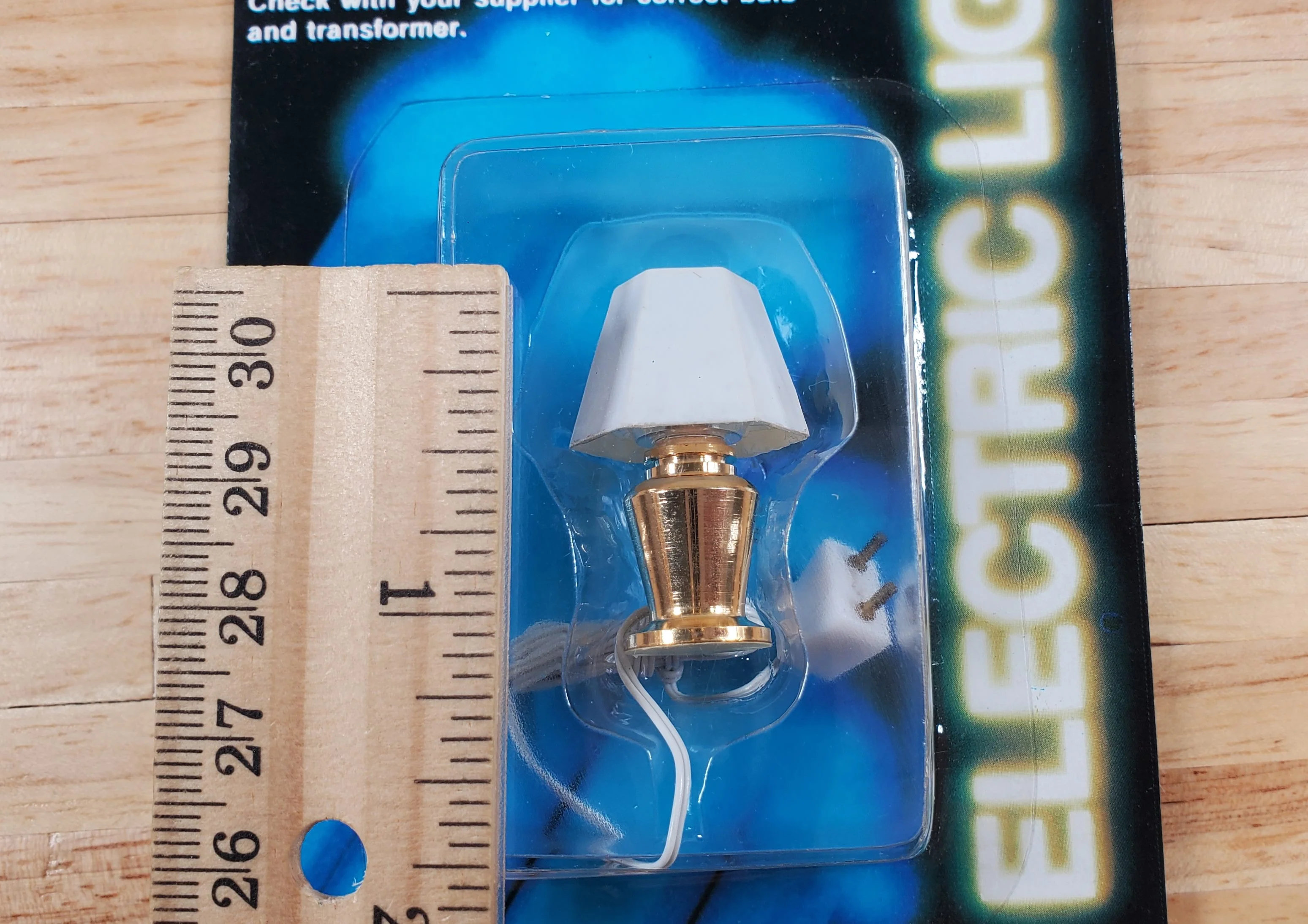 Dollhouse Small Table Lamp Electric Light 12 Volt Plug In 1:12 Scale Miniature - Image 2