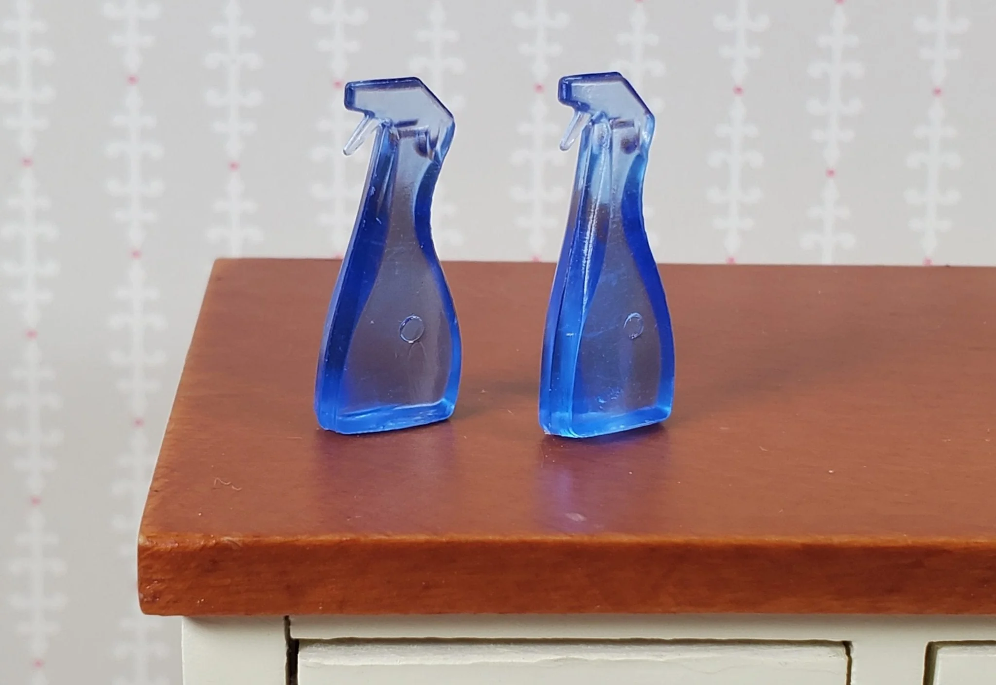 Dollhouse Spray Bottle Blank 2 Pack Window Cleaner Modern Miniature 1:12 Scale