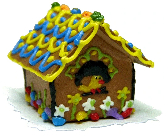 Dollhouse Spring Gingerbread House 1:12 Scale Miniature Food Kitchen Bakery