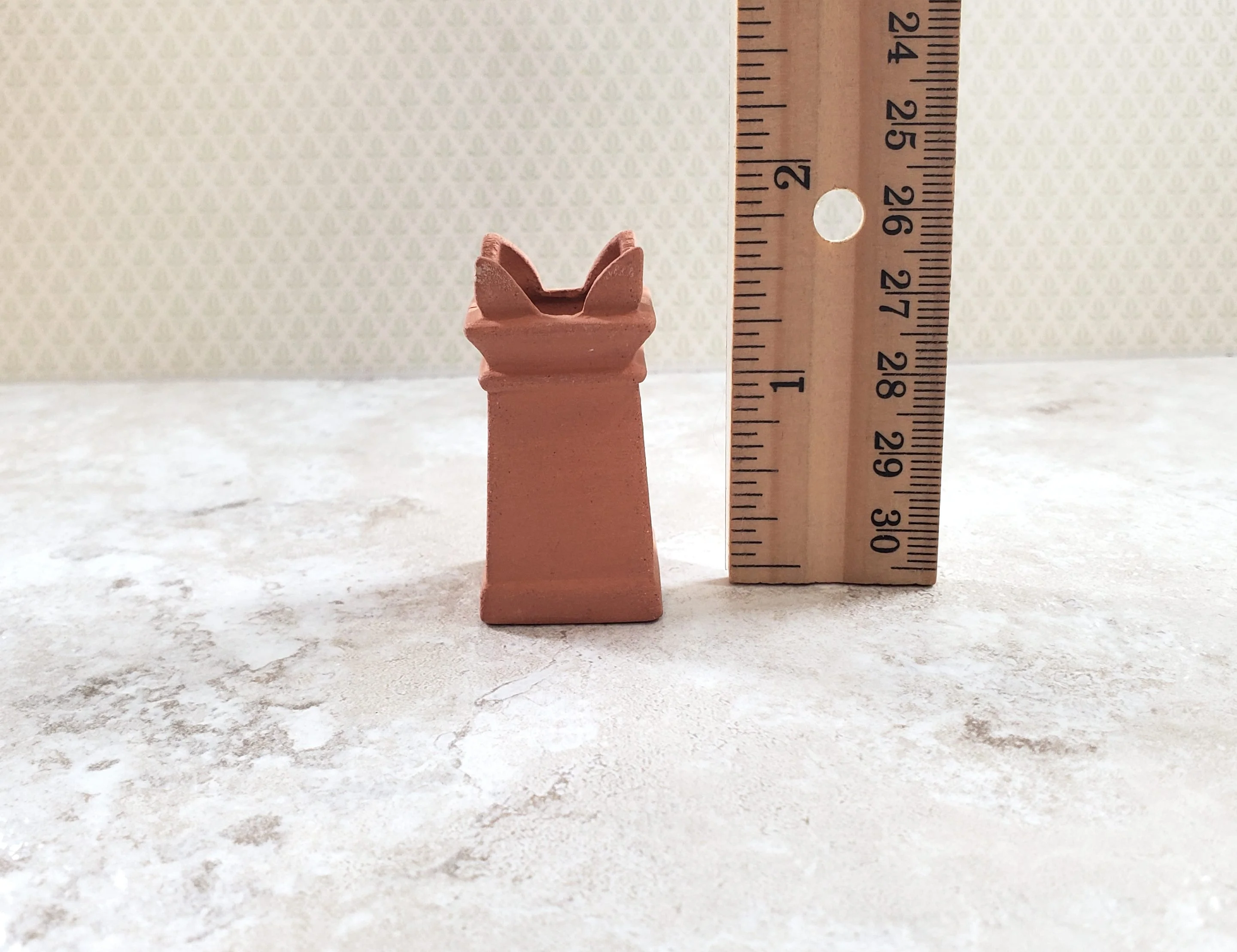 Dollhouse Square Flared Chimney Pot Smoke Stack Terra Cotta 1:12 Scale - Image 3