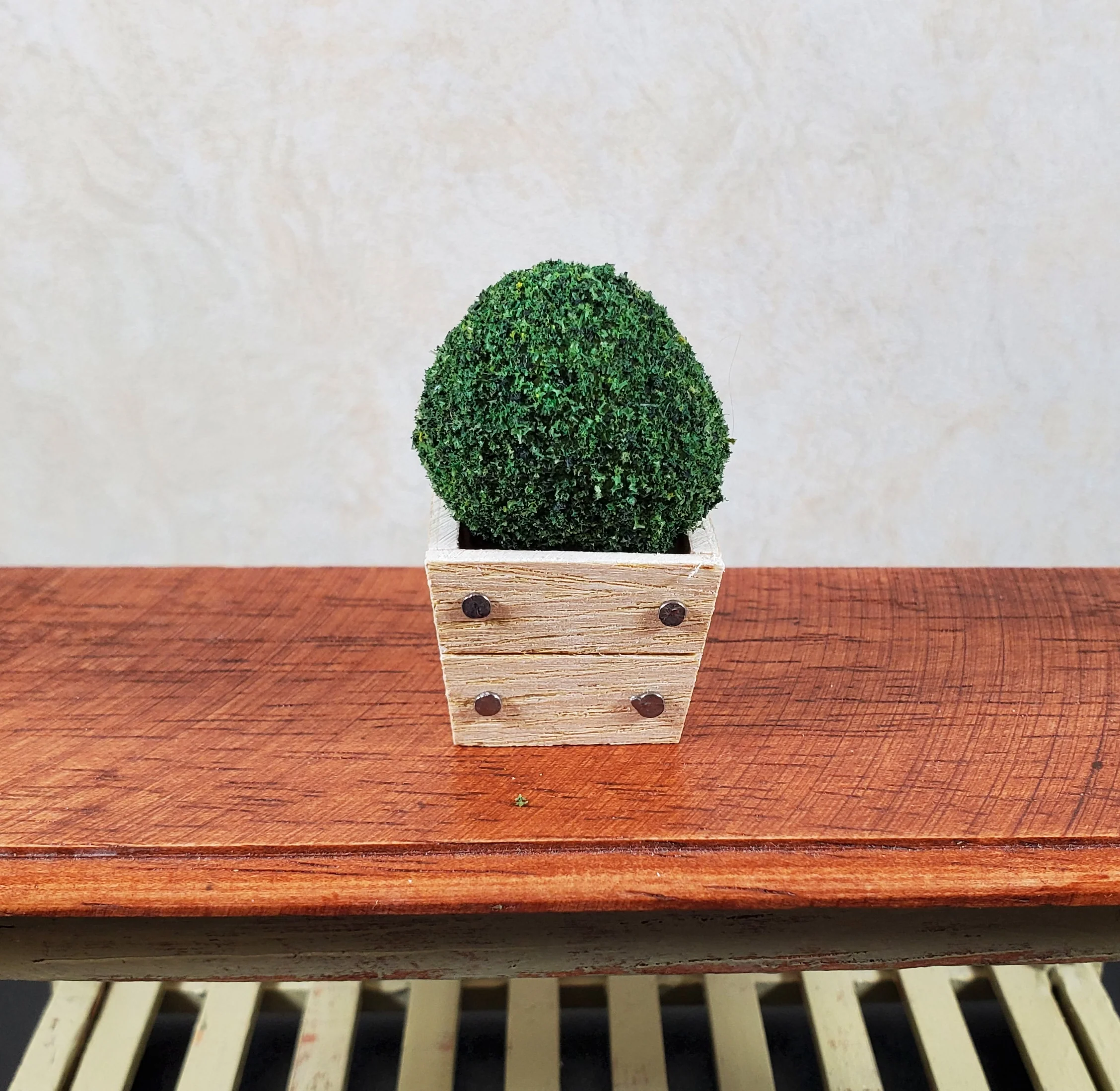 Dollhouse Square Wood Planter Box 1:12 Scale Miniature - Image 3
