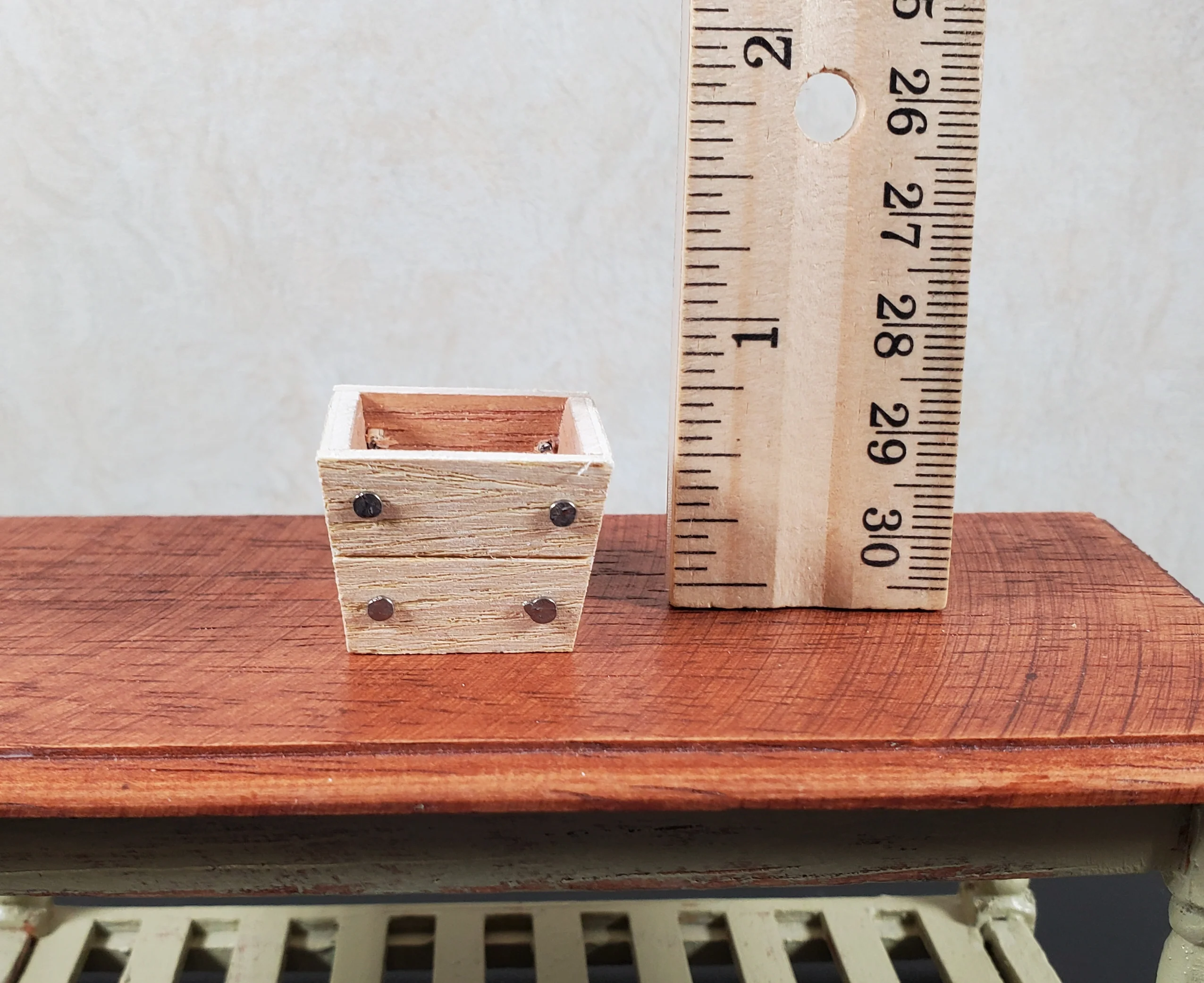 Dollhouse Square Wood Planter Box 1:12 Scale Miniature - Image 4