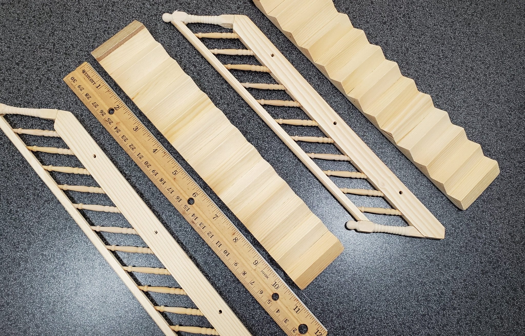 Dollhouse Stairs 2 Sets with Assembled Railing SMALL Narrow 1:12 Scale - Image 4
