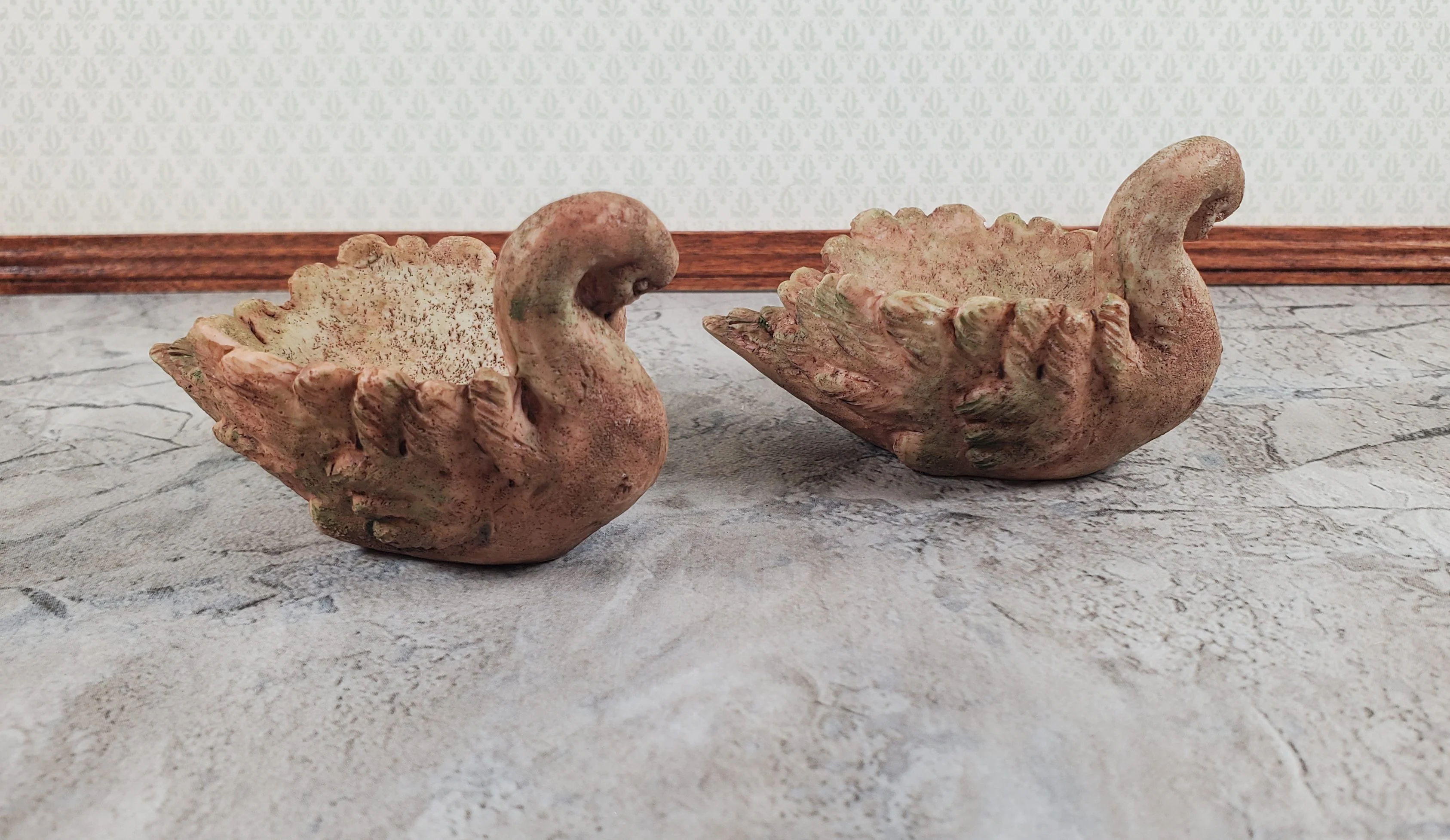Dollhouse Swan Flower Planters x2 Large by Falcon Miniatures 1:12 Sale A4010GA - Image 2