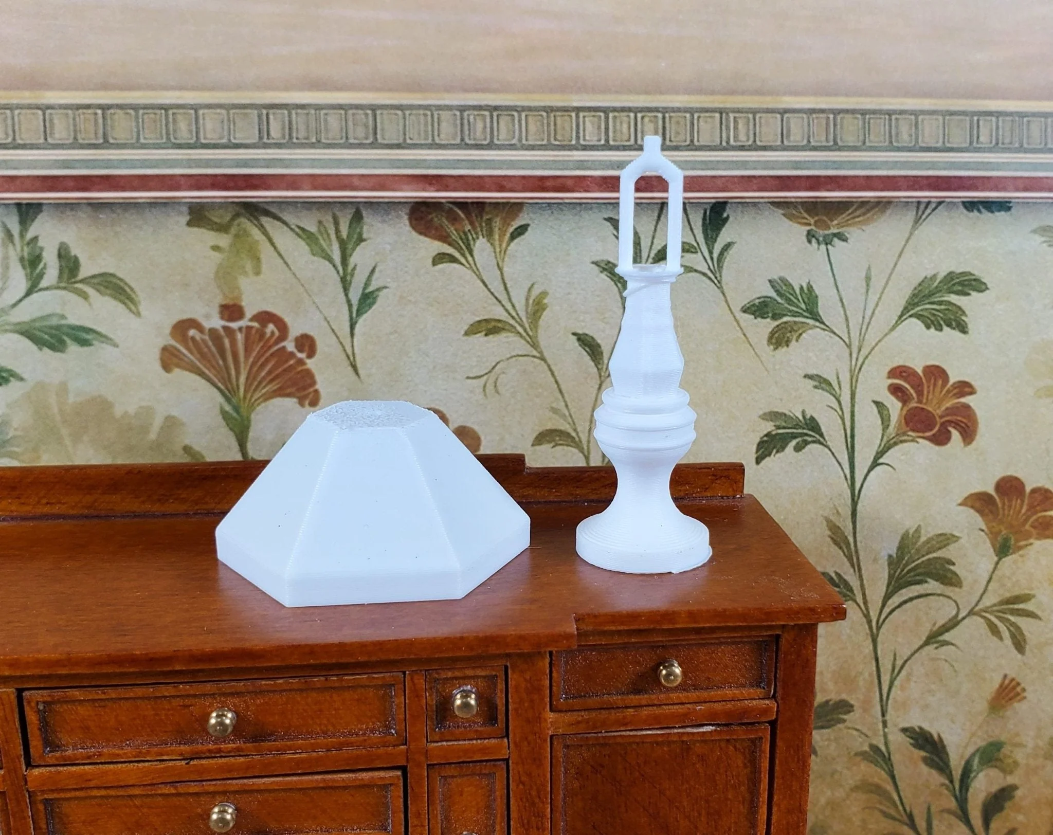 Dollhouse Table Lamp White Can be Painted DIY 1:12 Scale Miniature 3D Printed - Image 2