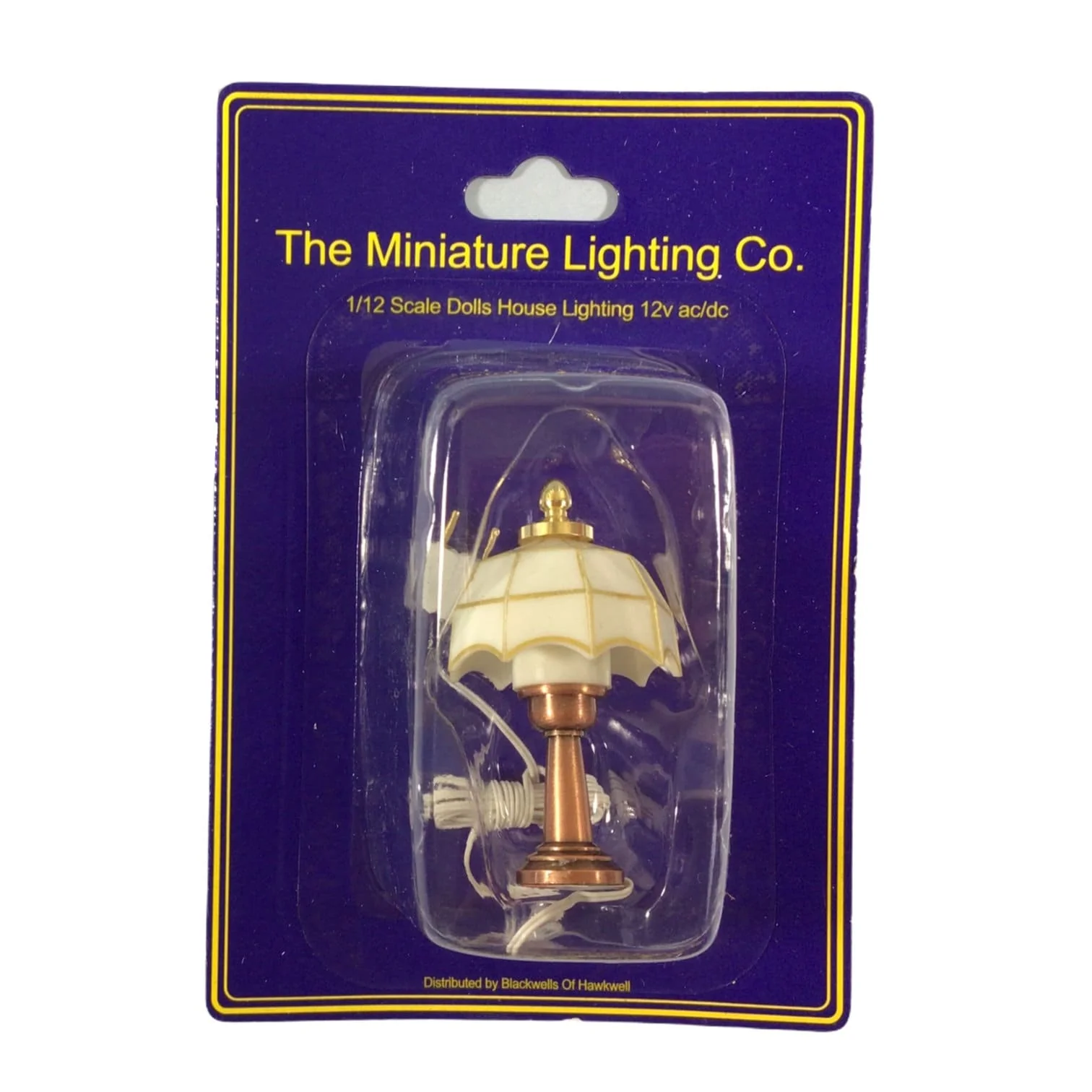 Dollhouse Table Lamp White Shade Bronze Base 1:12 Scale Miniature 12 volt w/ Plug - Image 4