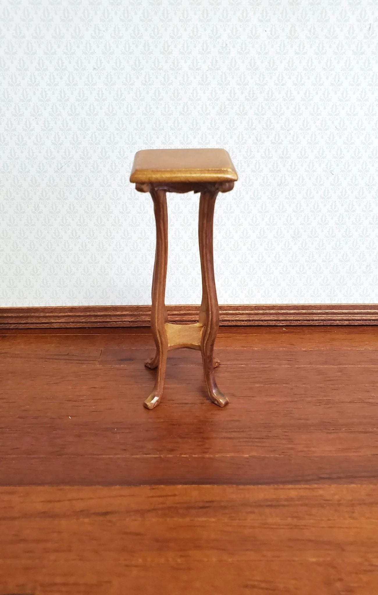 Dollhouse Tall Fern or Plant Stand Wood 1:12 Scale Miniature Walnut Finish - Image 2
